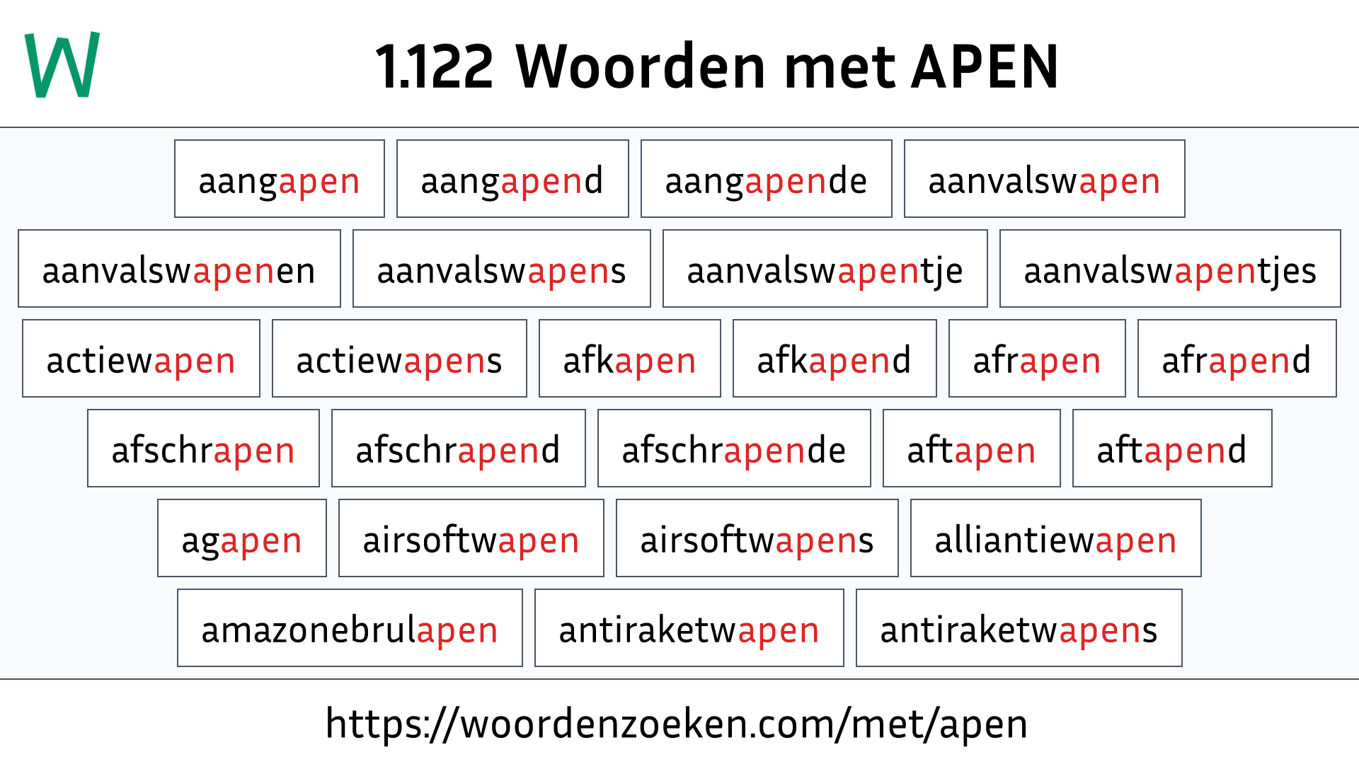 Woorden met APEN