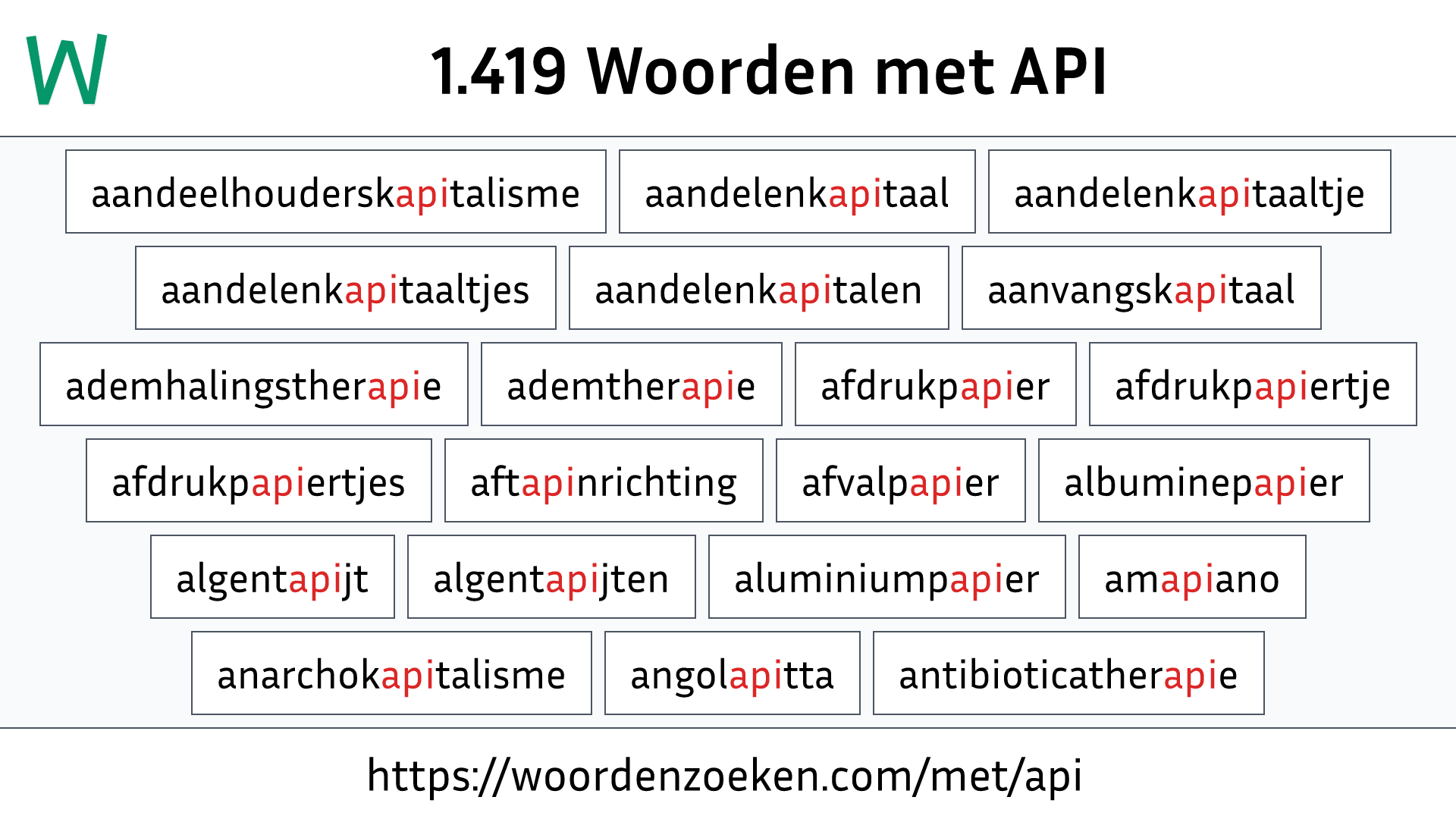 Woorden met API