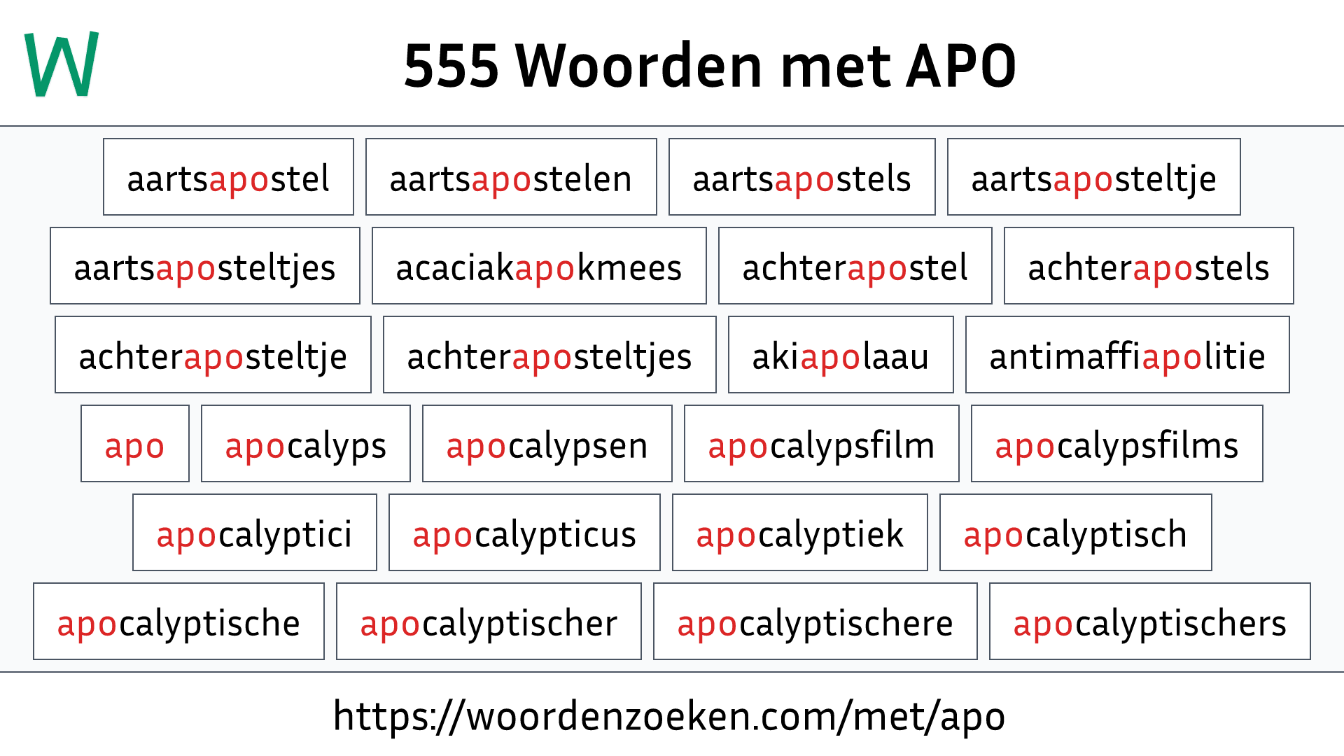 Woorden met APO