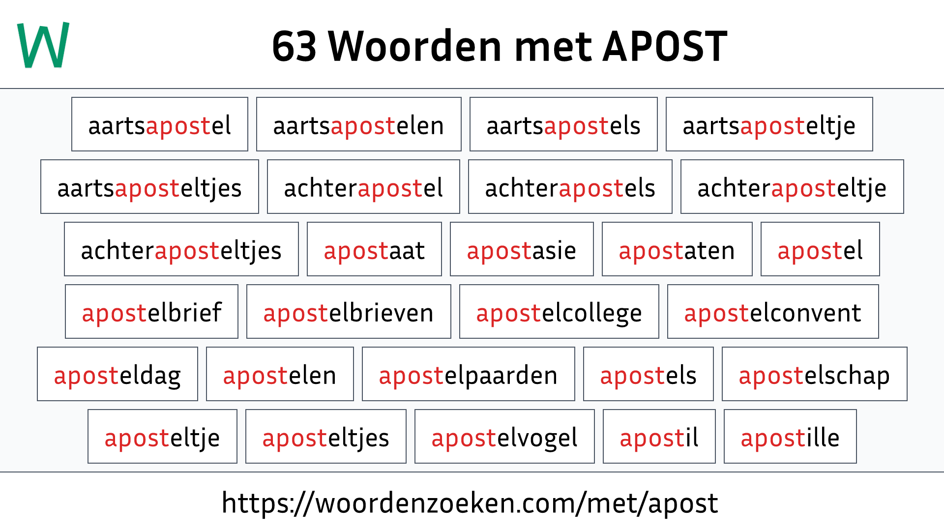 Woorden met APOST