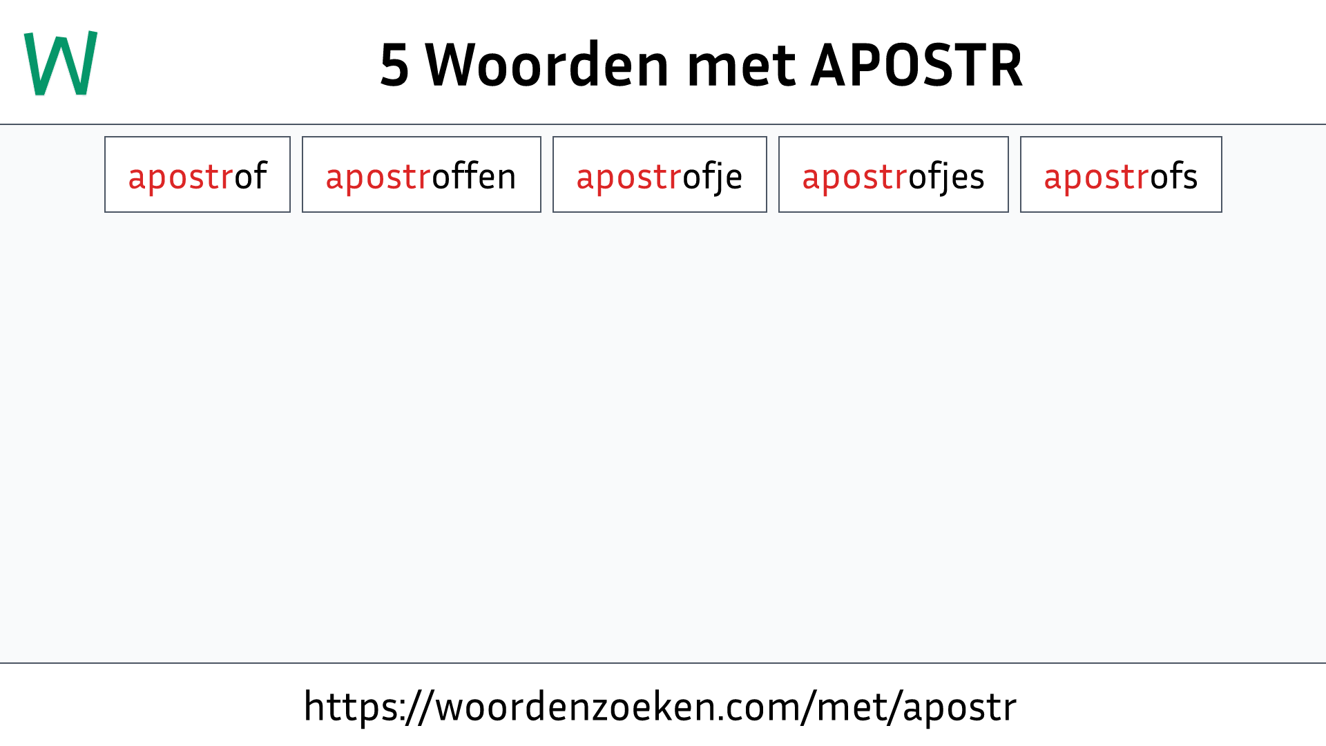 Woorden met APOSTR