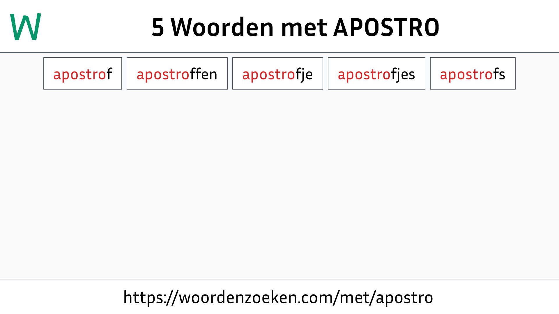 Woorden met APOSTRO