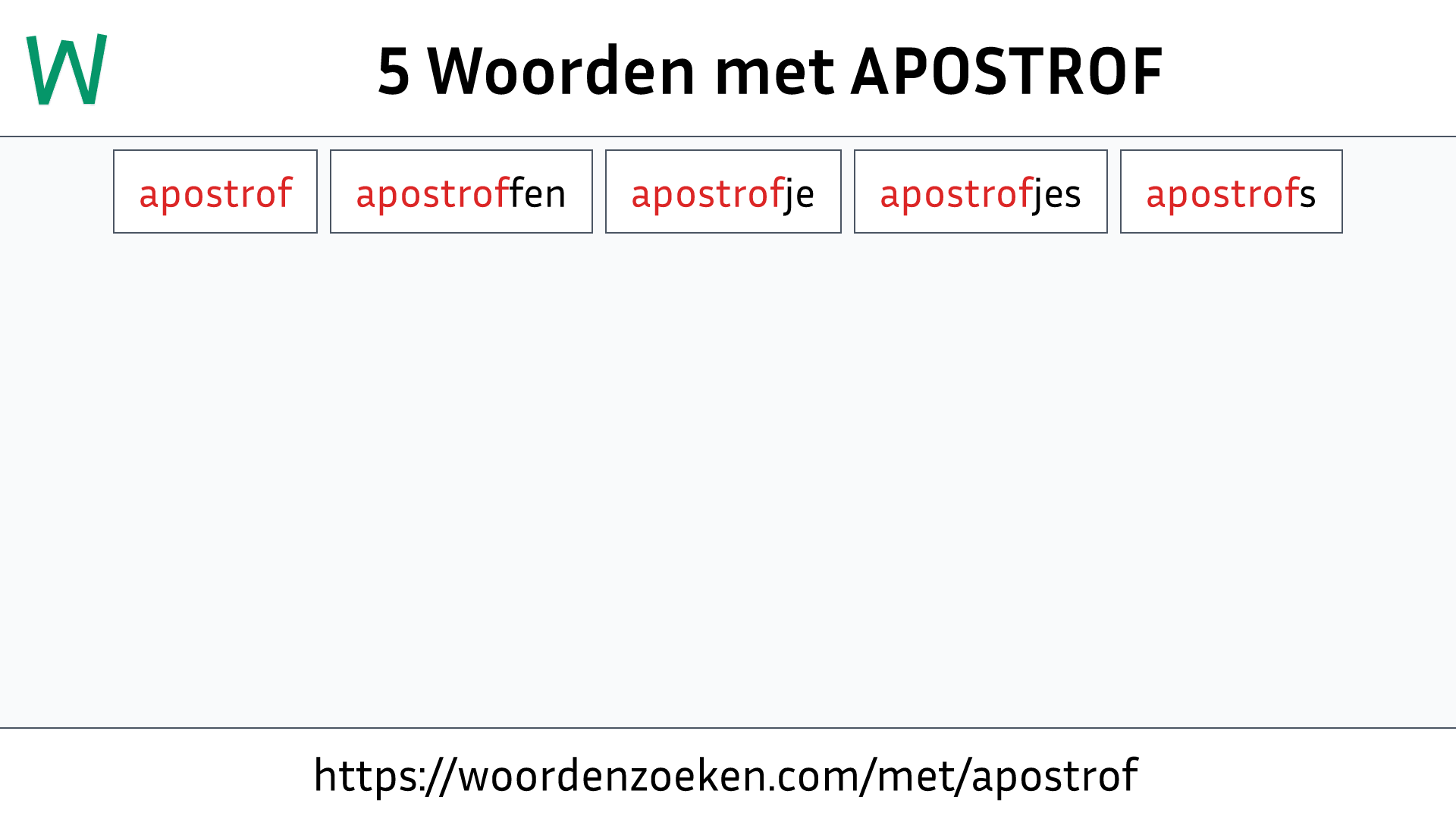 Woorden met APOSTROF