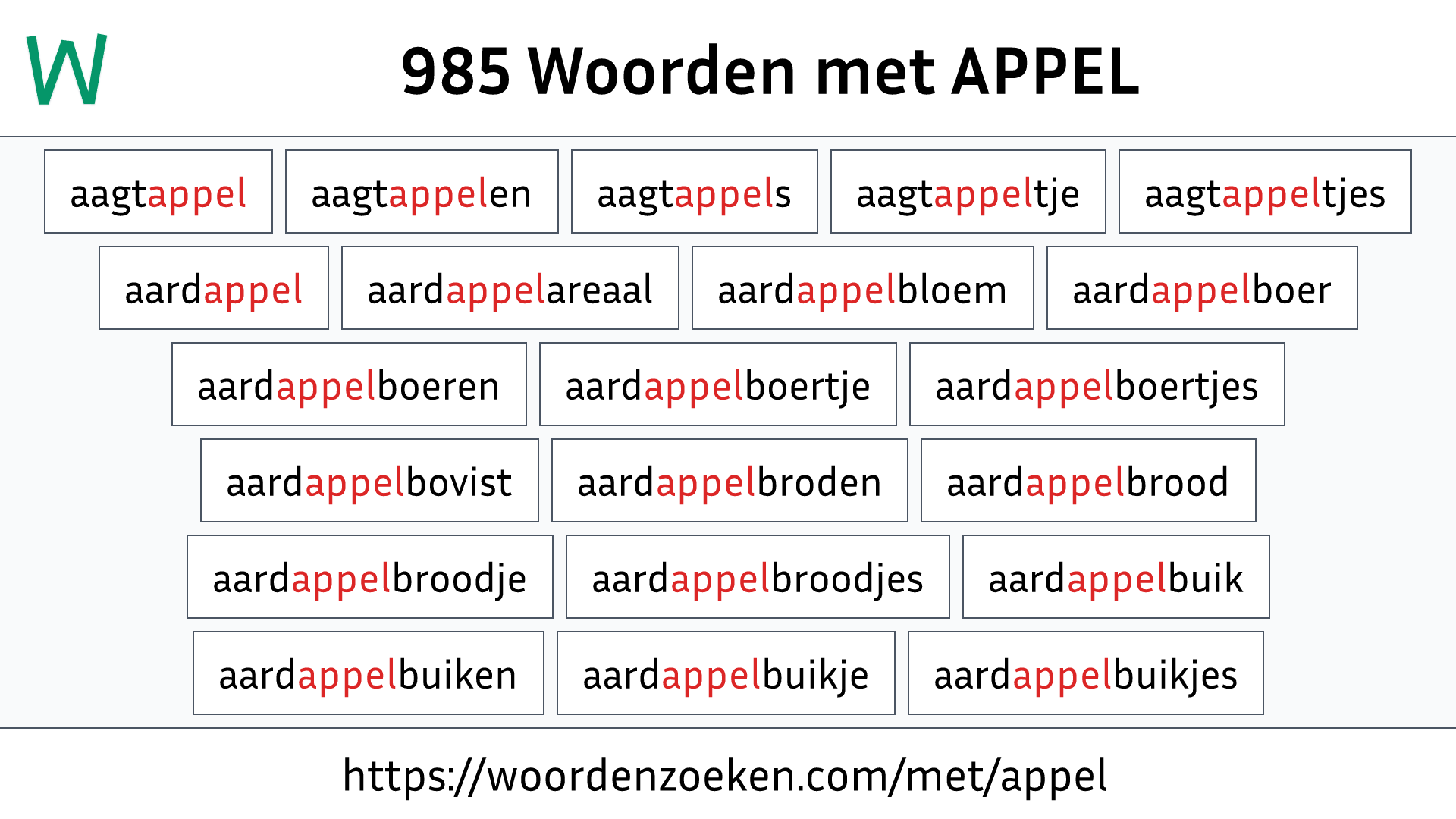 Woorden met APPEL