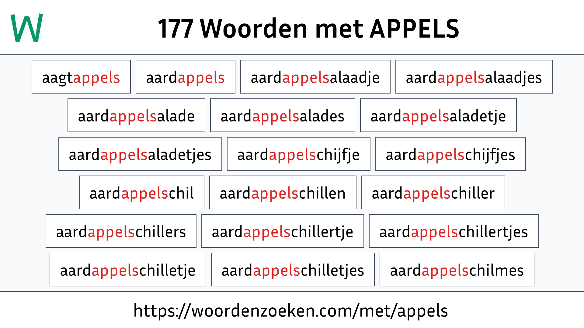 Woorden met APPELS