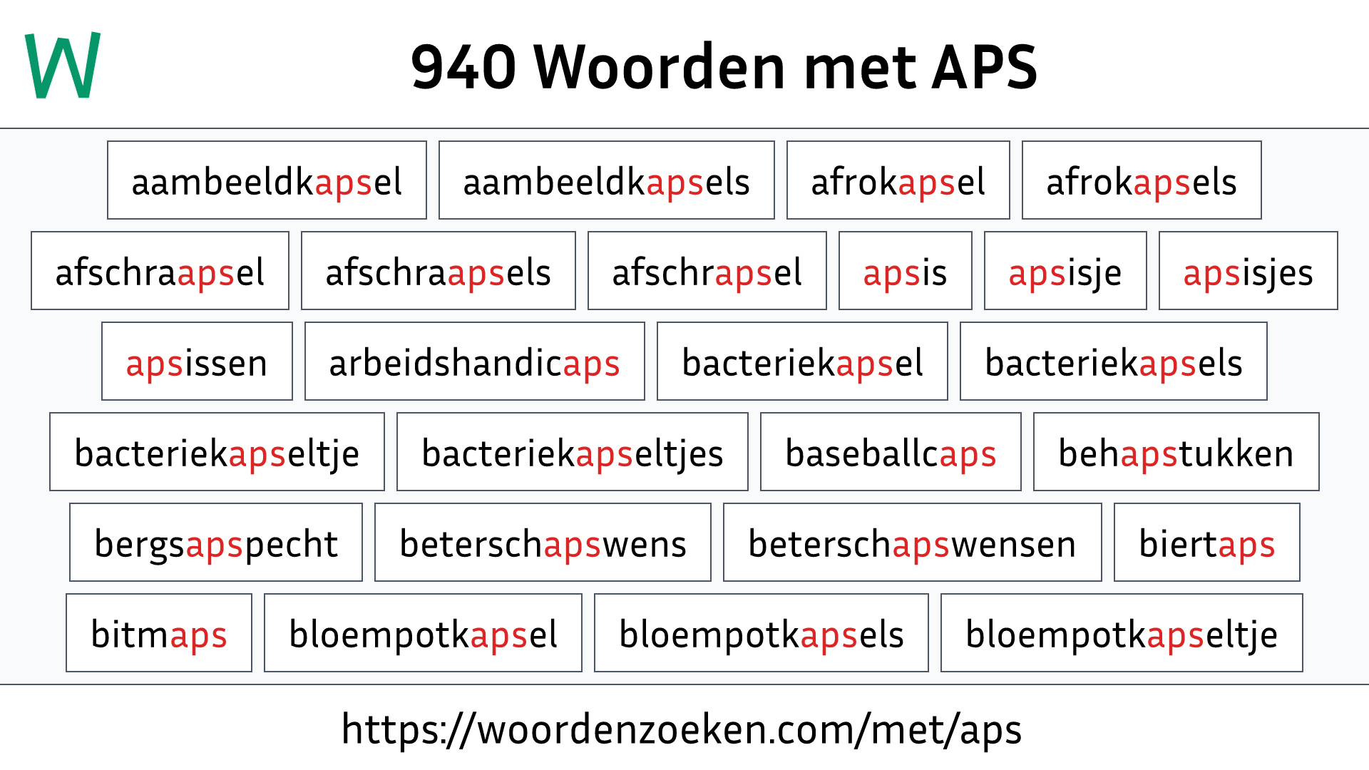 Woorden met APS