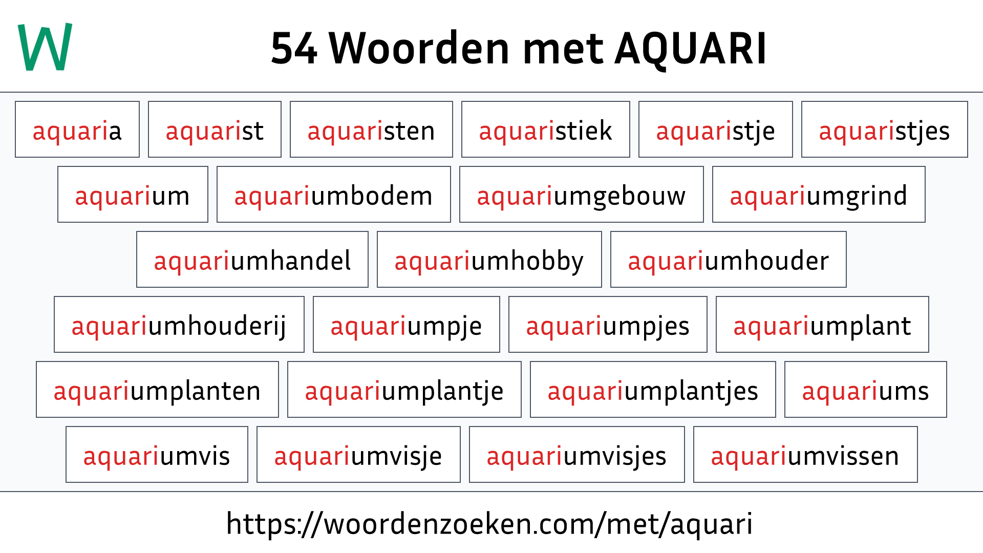 Woorden met AQUARI