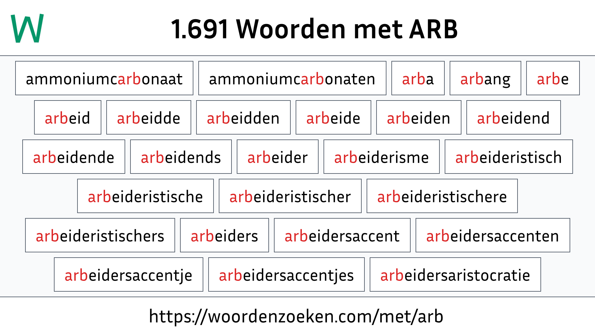 Woorden met ARB