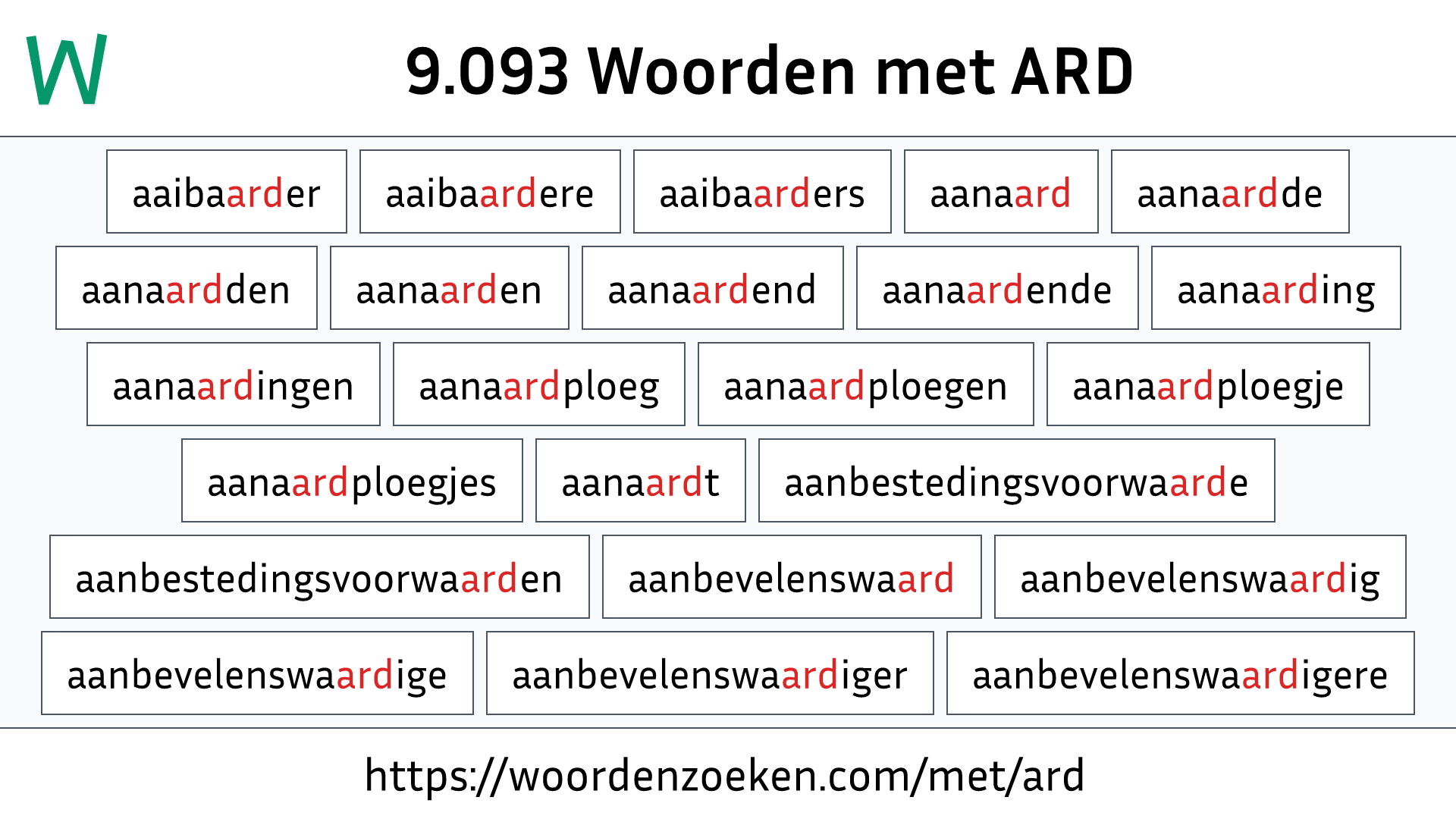 Woorden met ARD