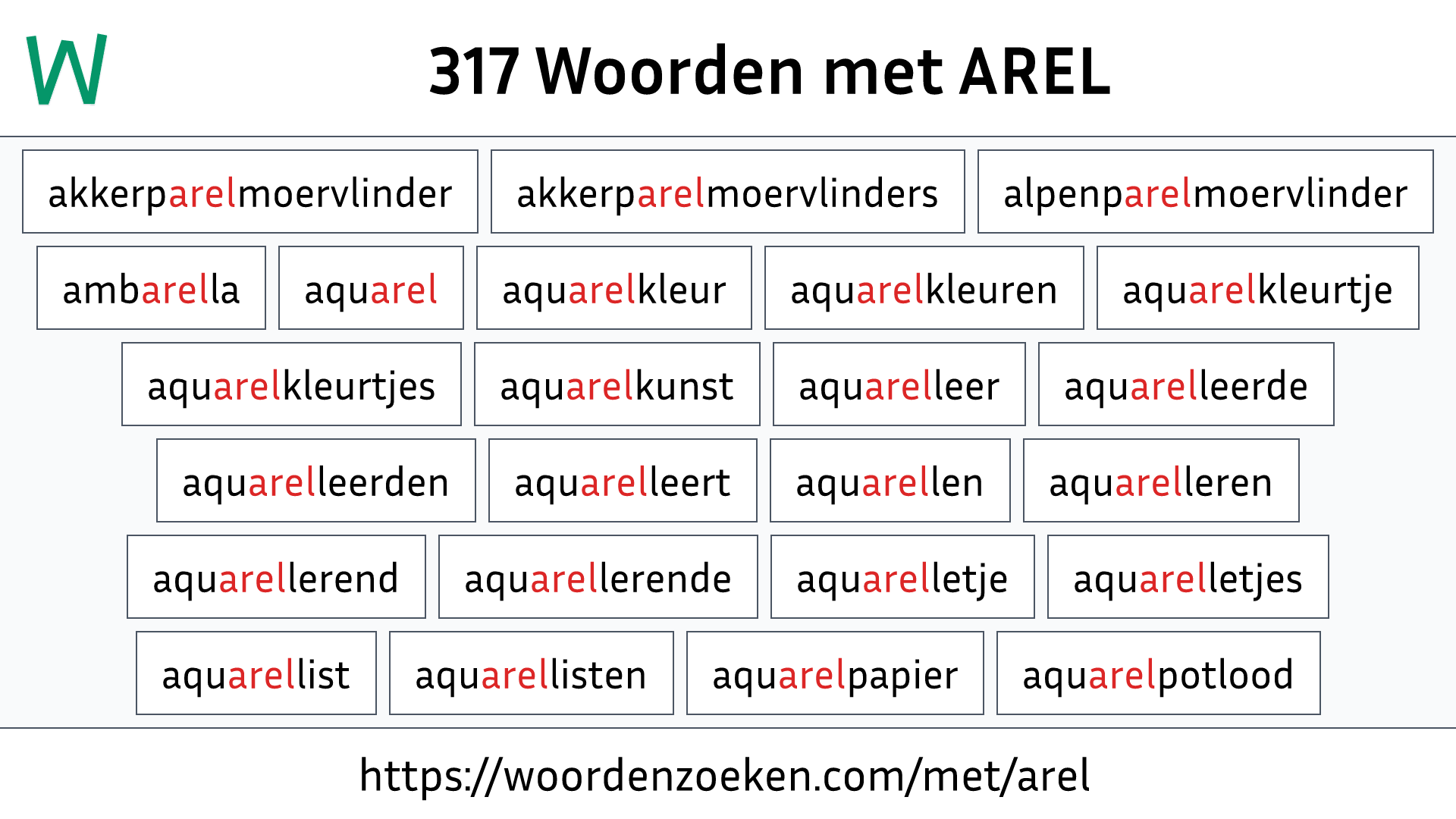 Woorden met AREL