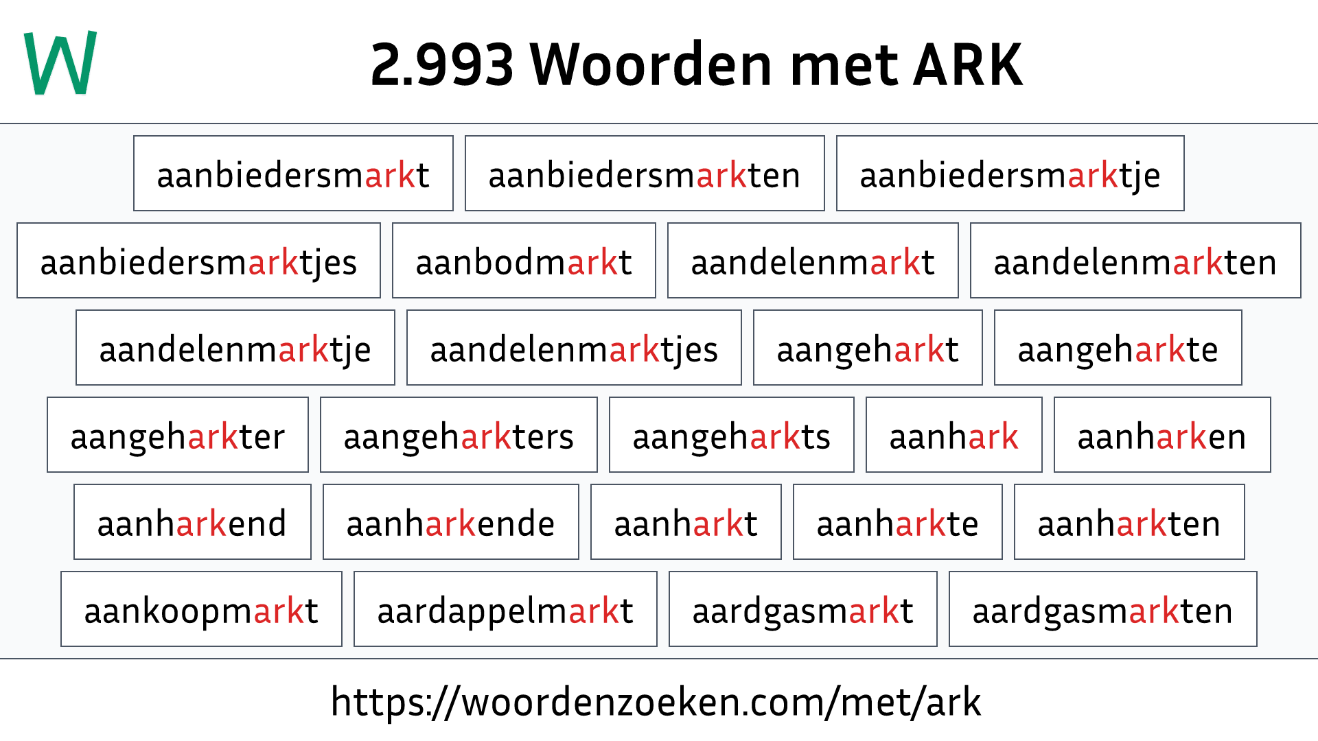 Woorden met ARK