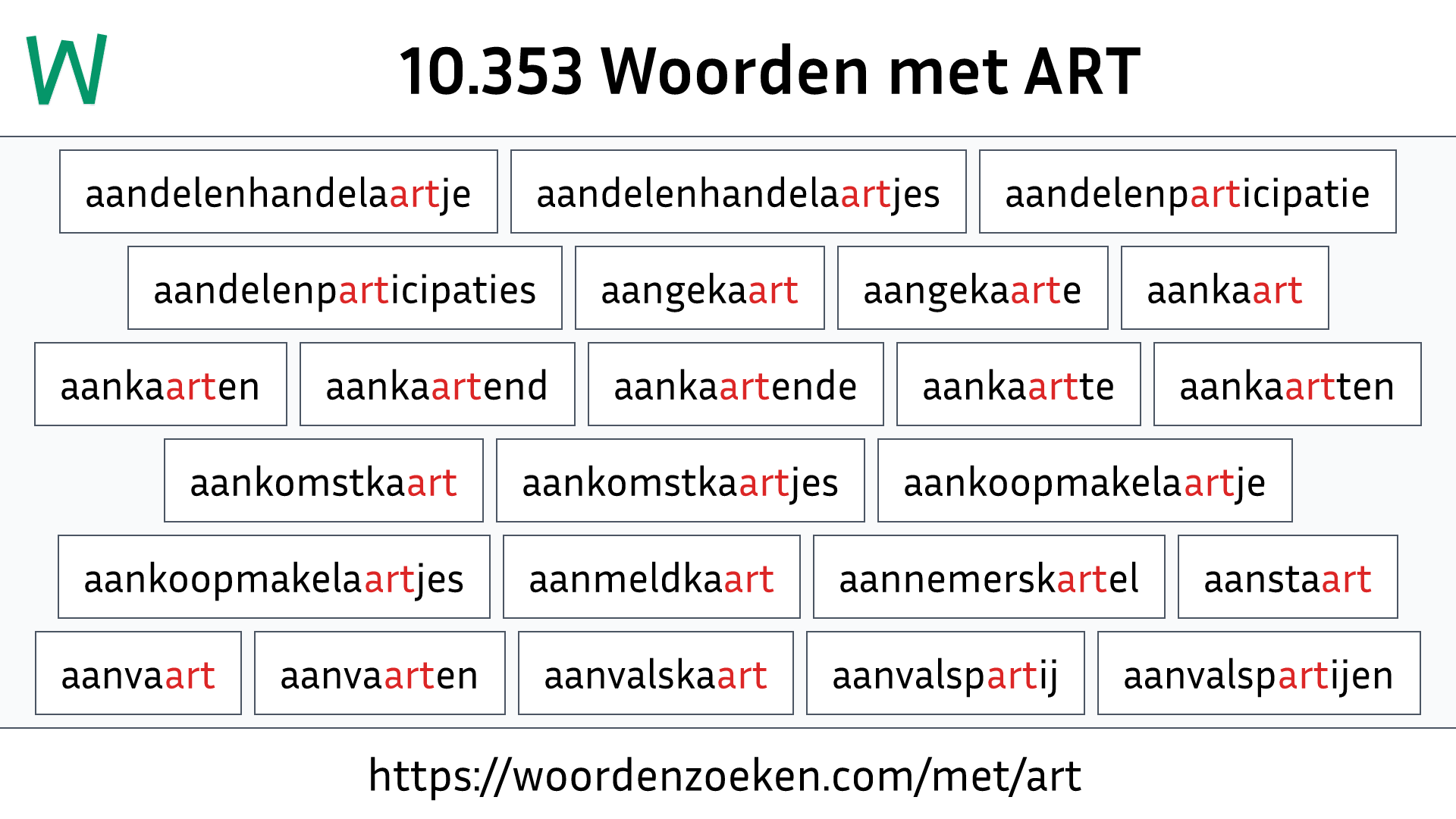 Woorden met ART