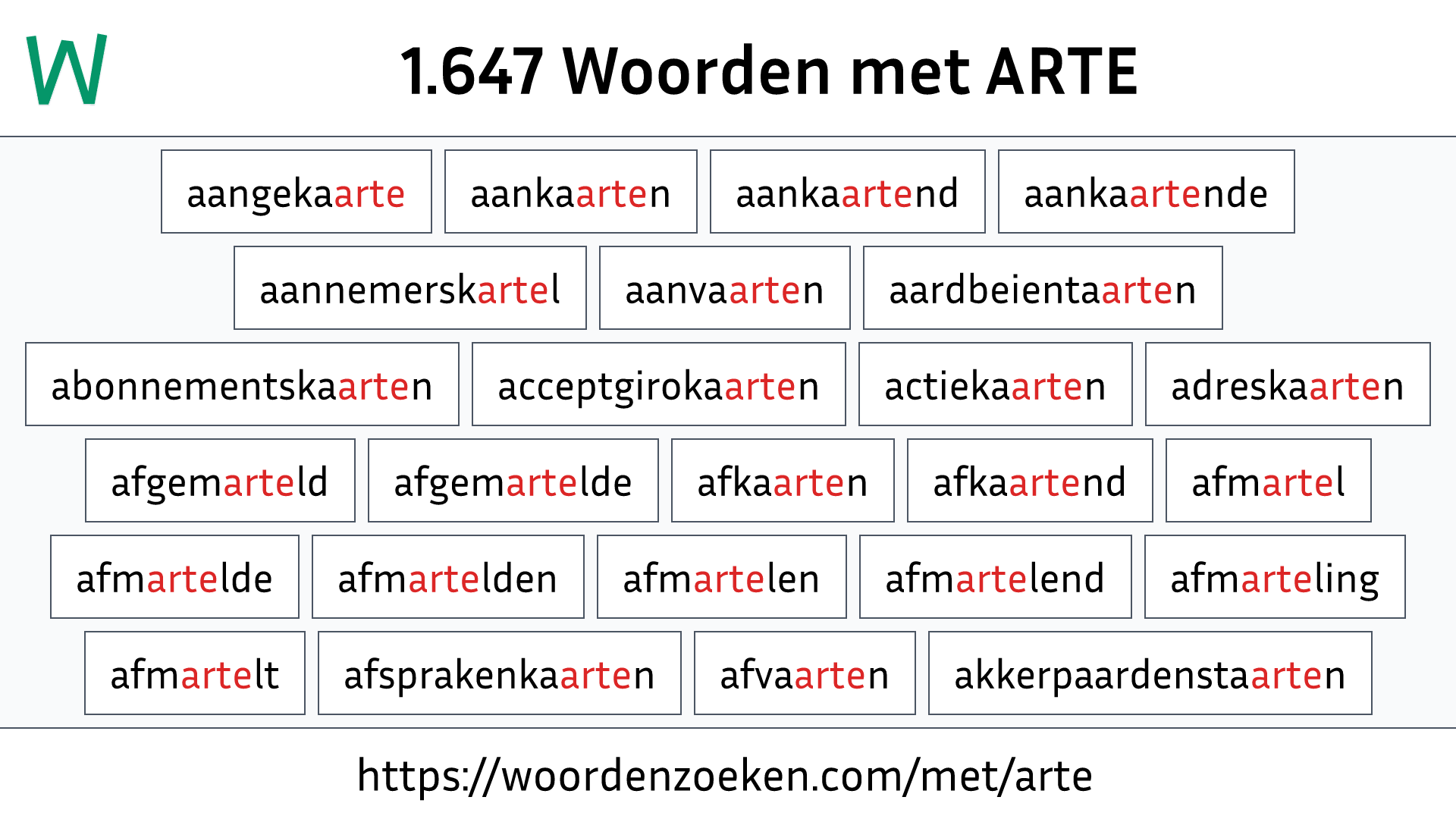 Woorden met ARTE