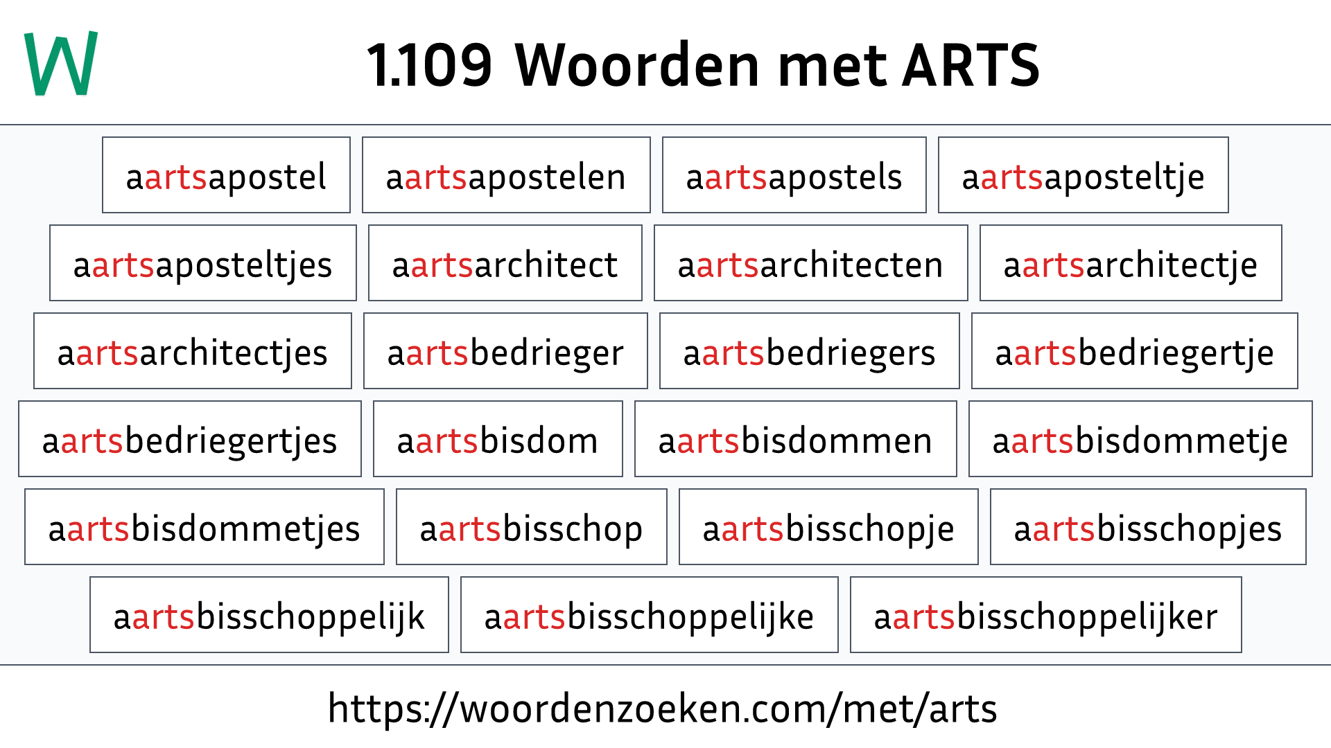 Woorden met ARTS