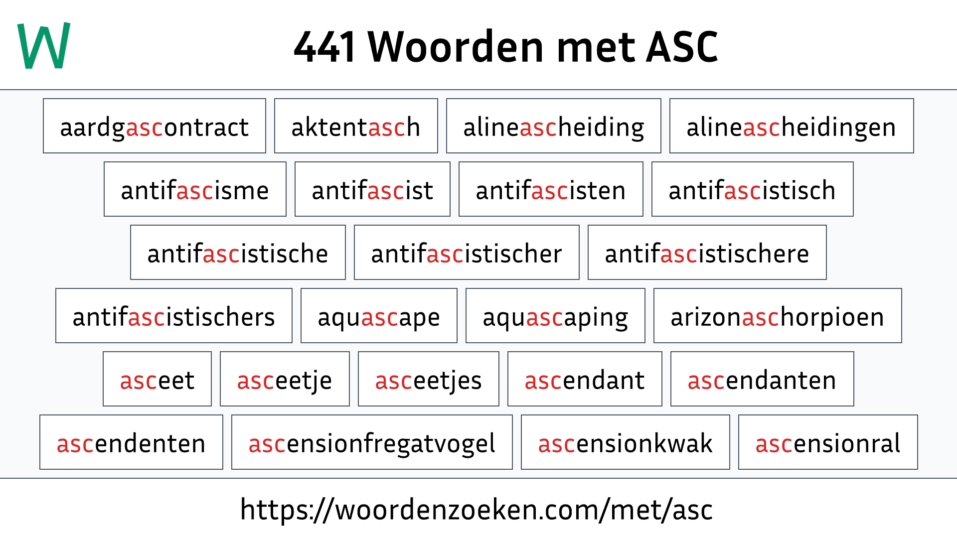 Woorden met ASC