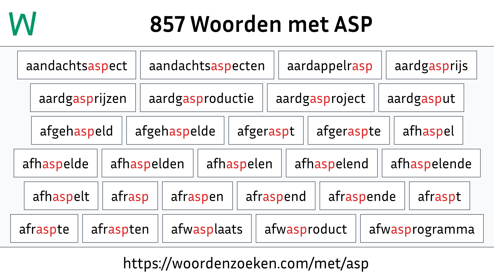 Woorden met ASP