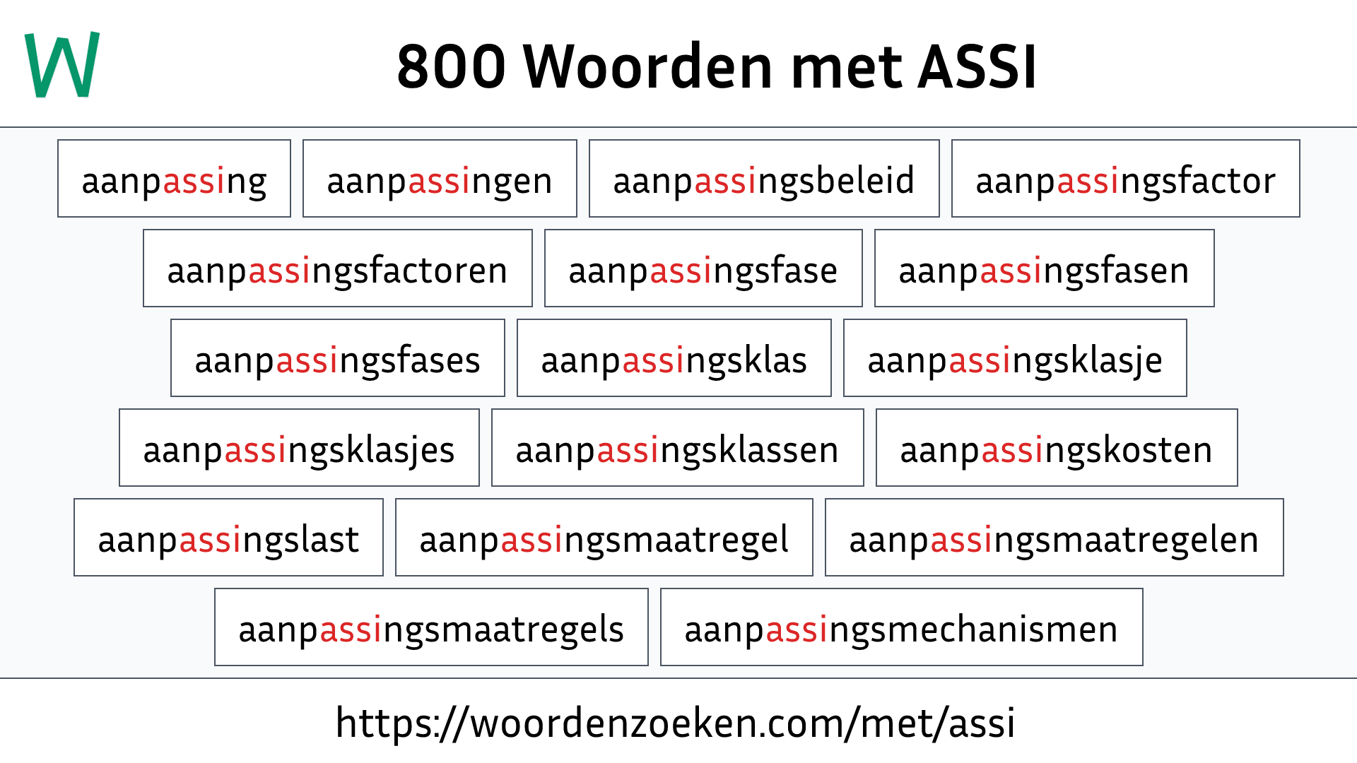 Woorden met ASSI