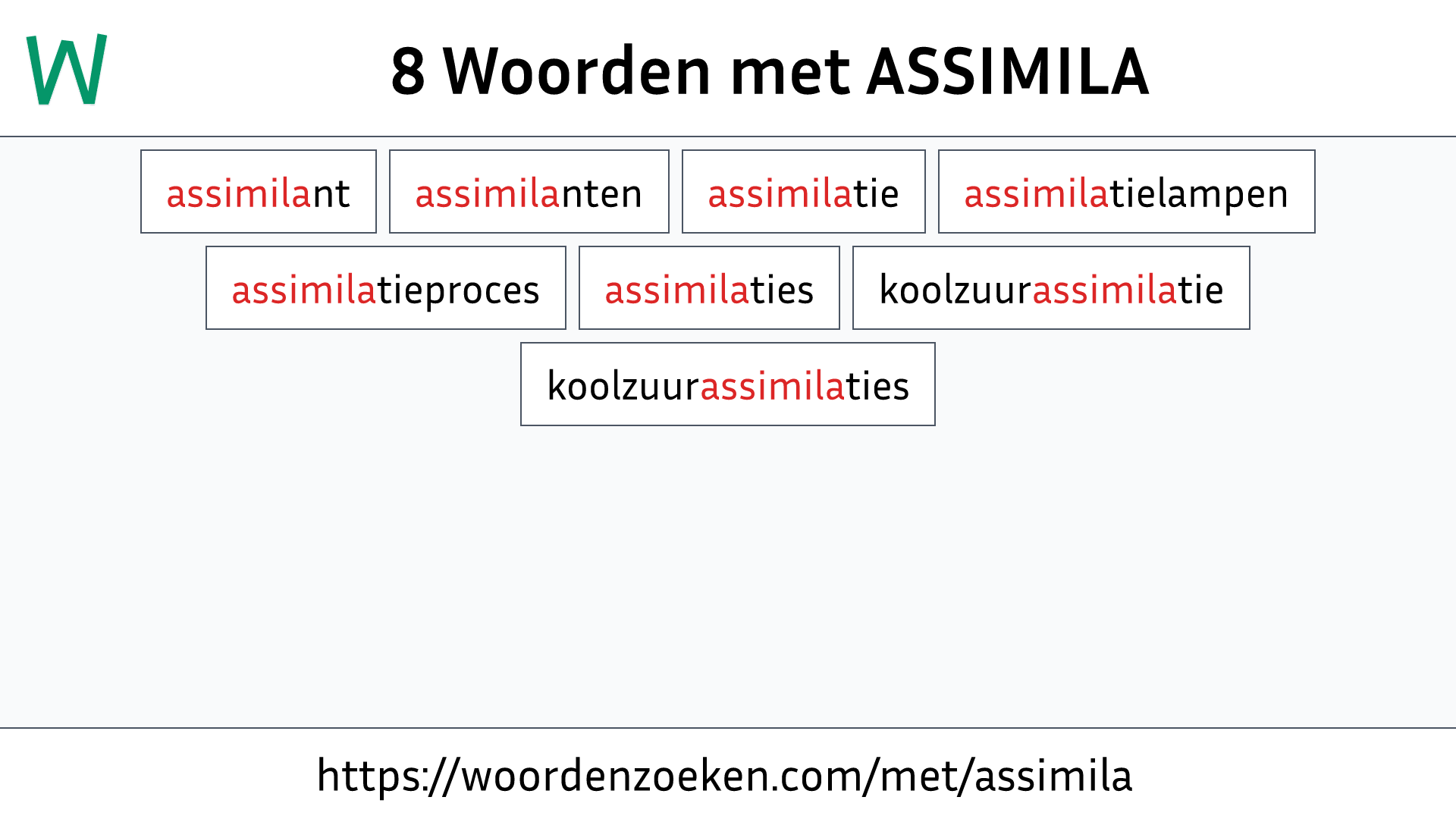 Woorden met ASSIMILA