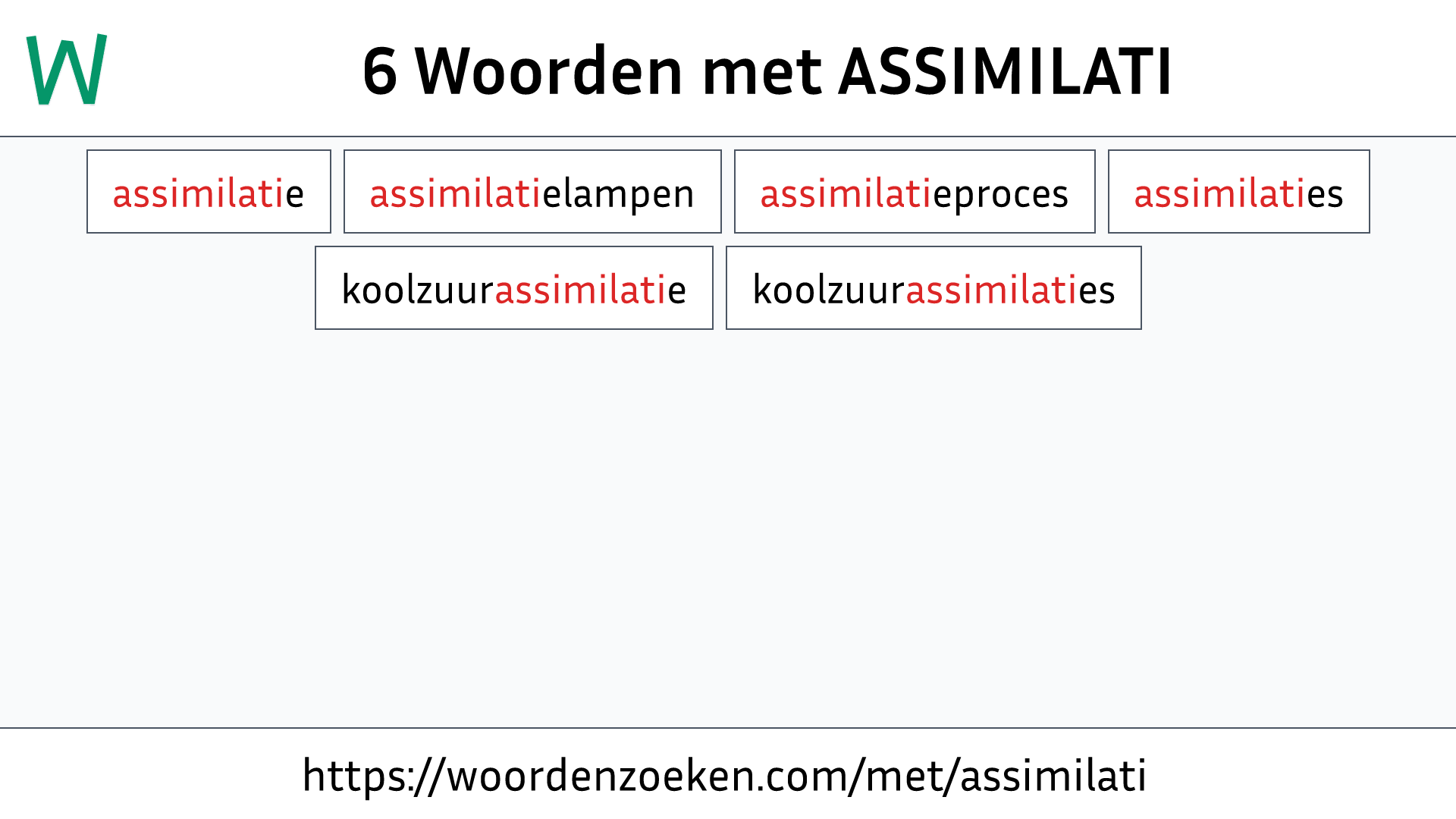 Woorden met ASSIMILATI