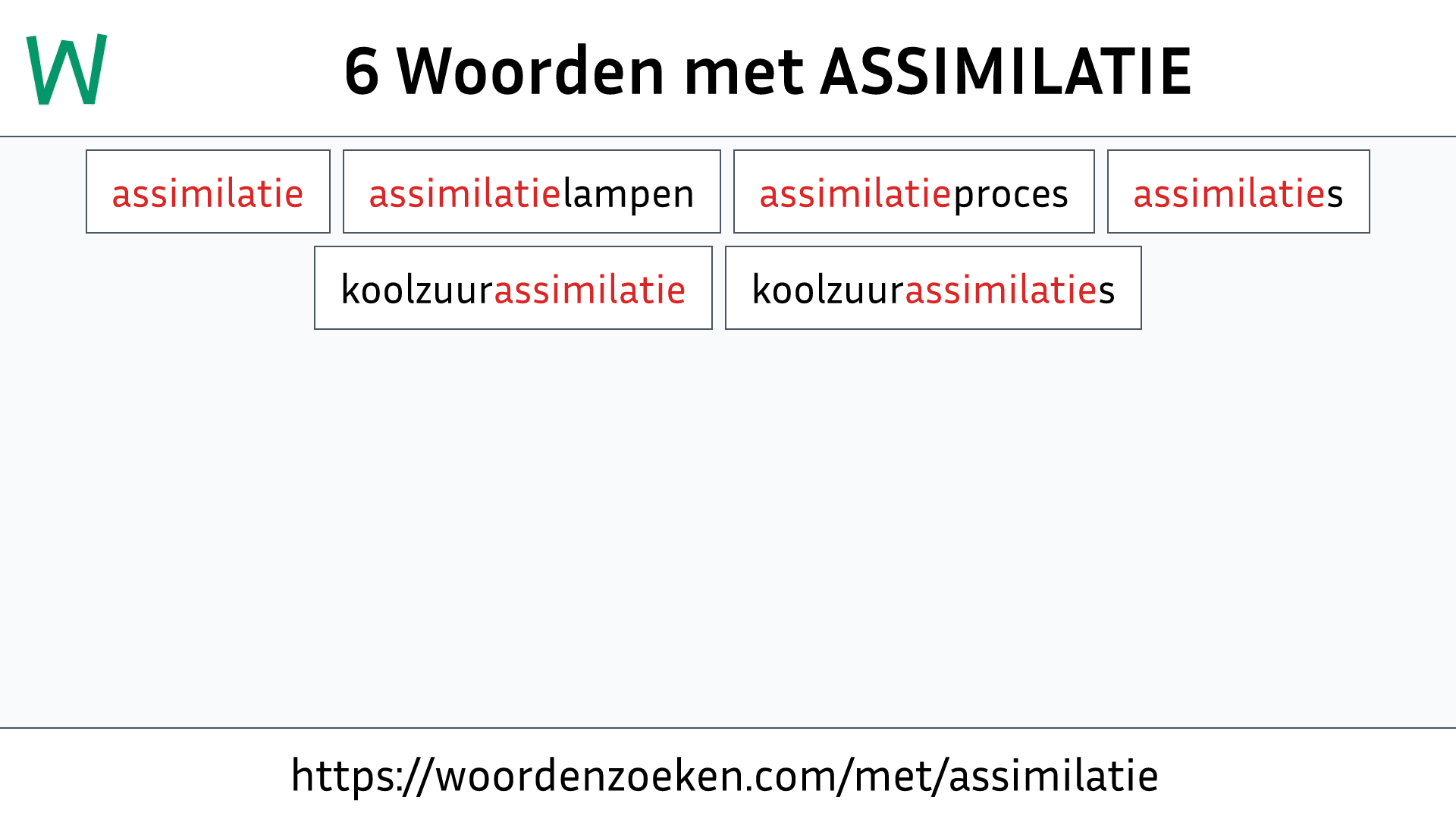 Woorden met ASSIMILATIE