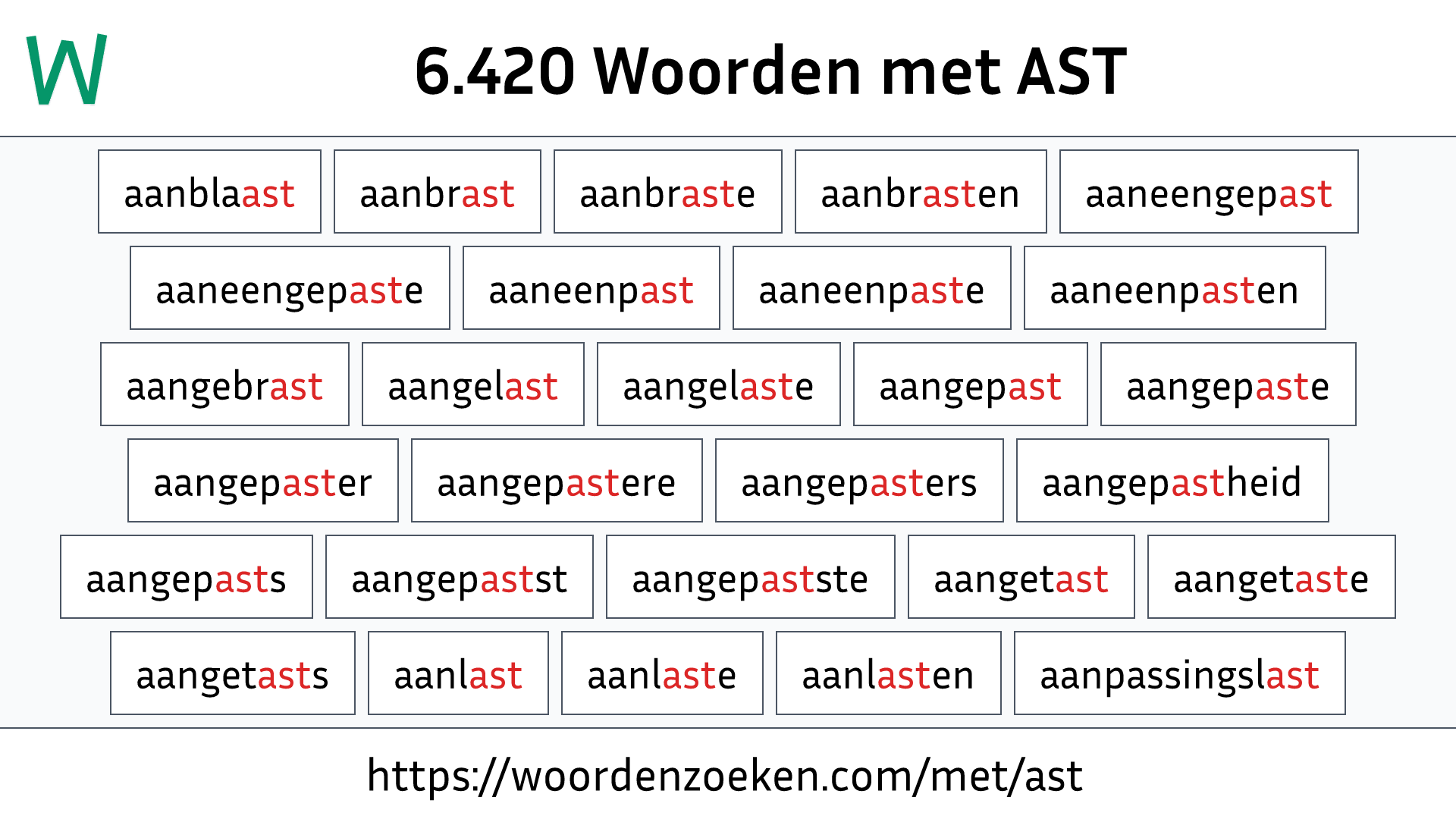 Woorden met AST