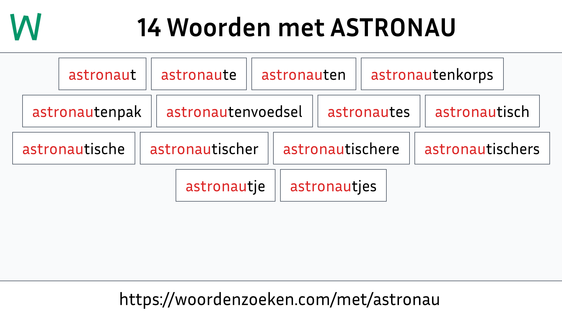 Woorden met ASTRONAU