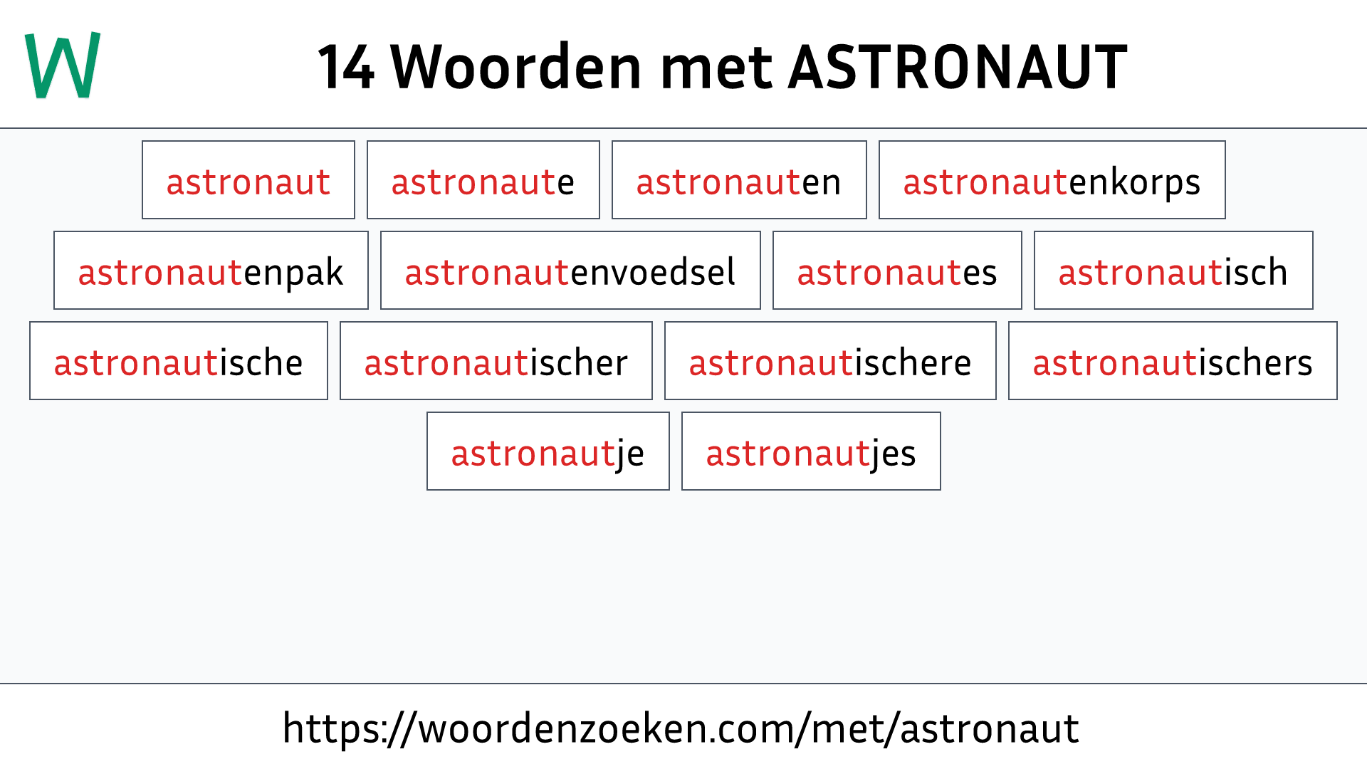 Woorden met ASTRONAUT