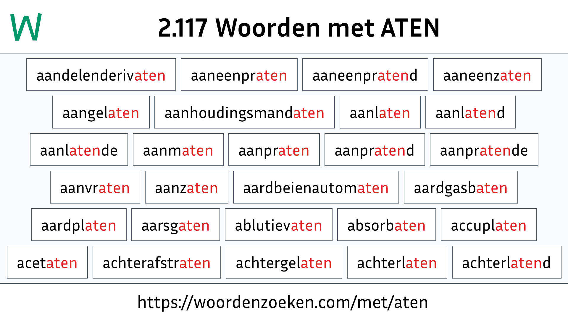 Woorden met ATEN