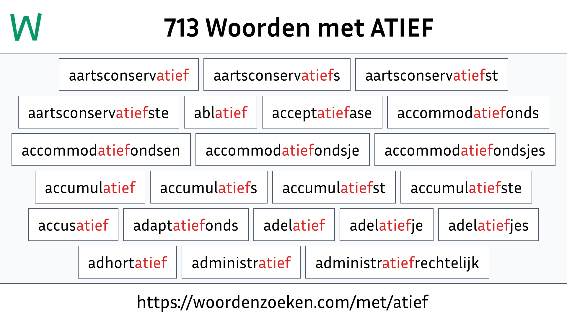 Woorden met ATIEF