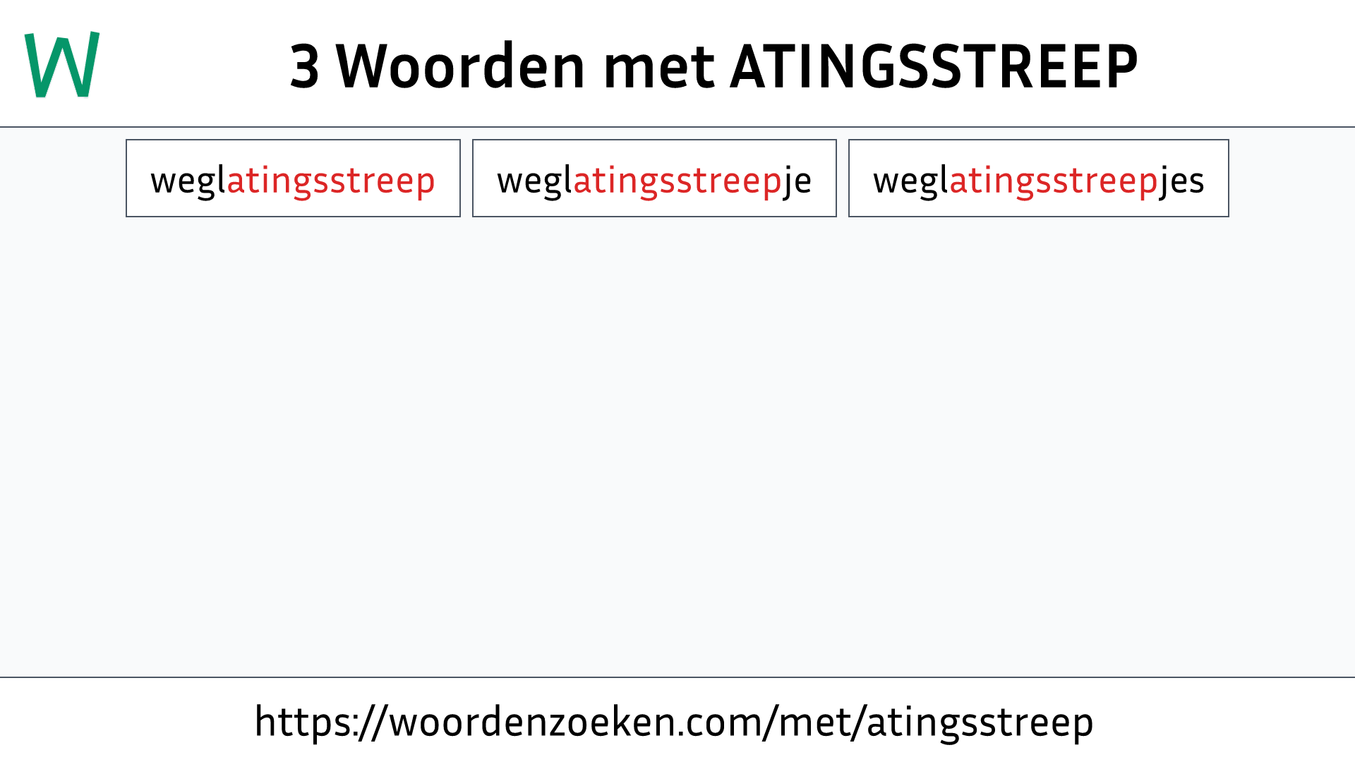 Woorden met ATINGSSTREEP