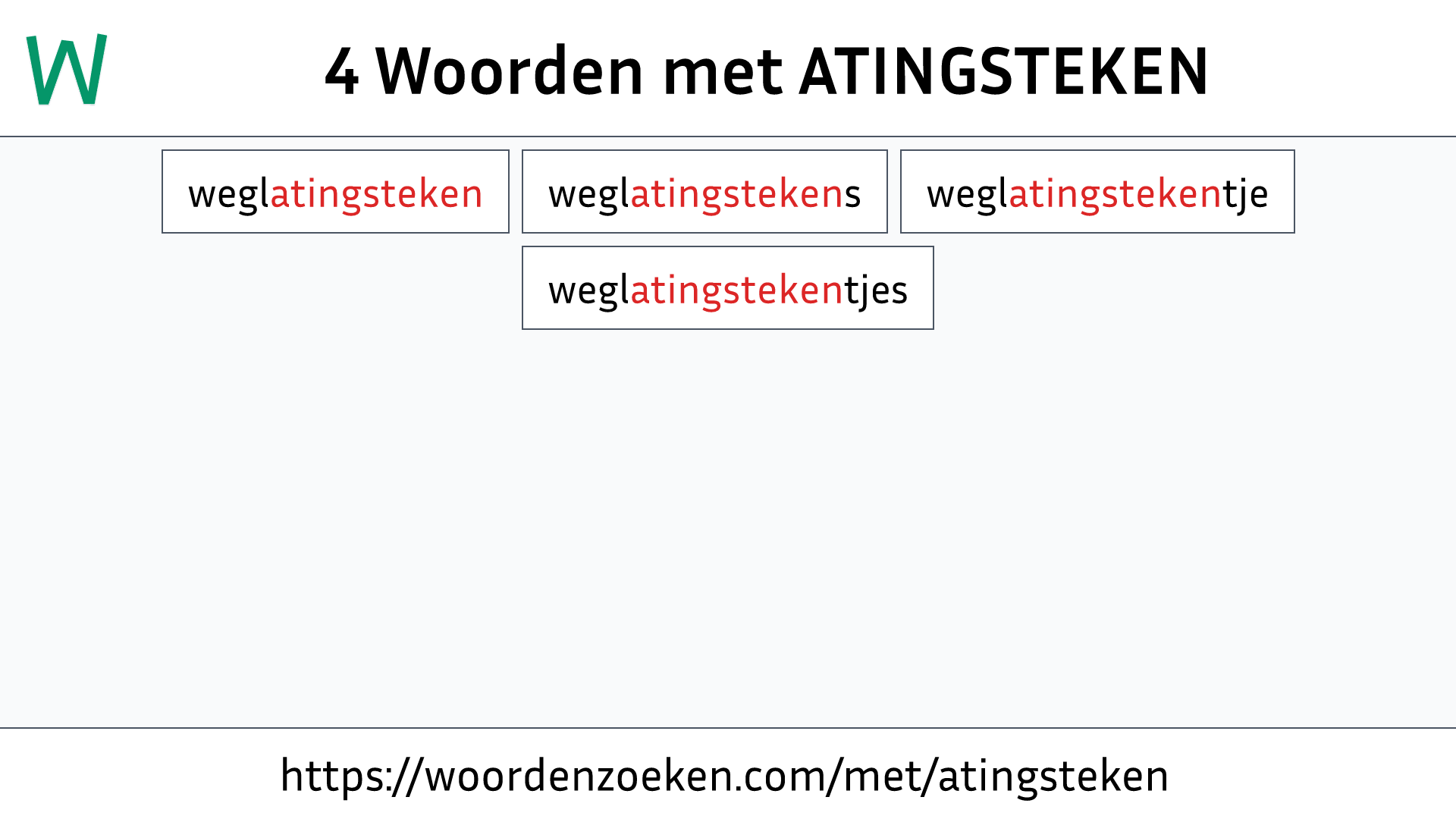 Woorden met ATINGSTEKEN