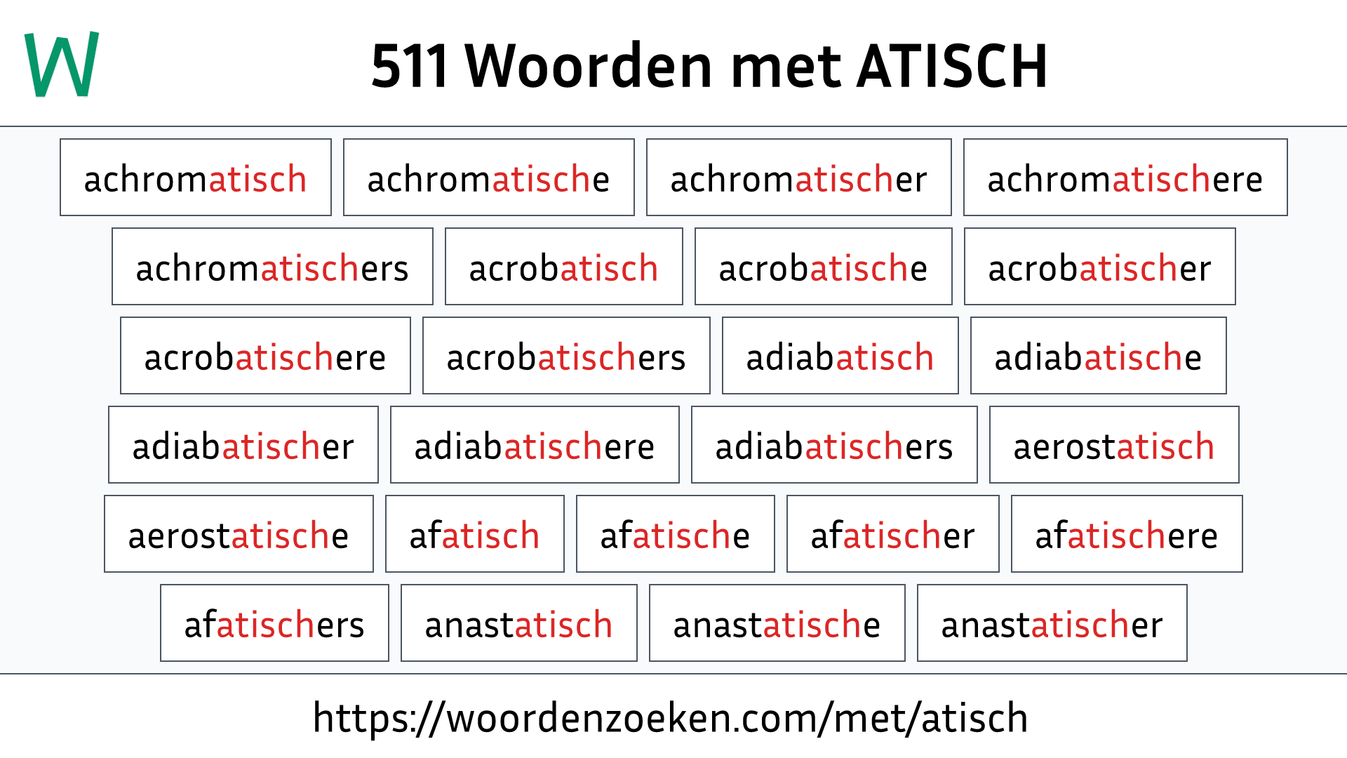 Woorden met ATISCH