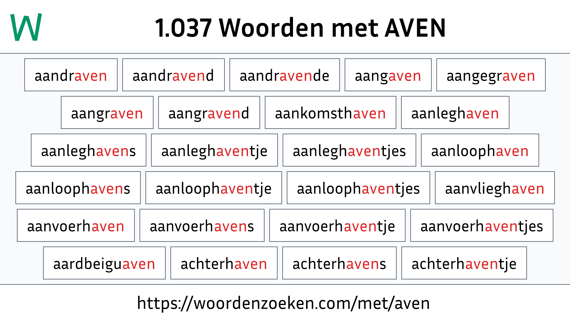 Woorden met AVEN