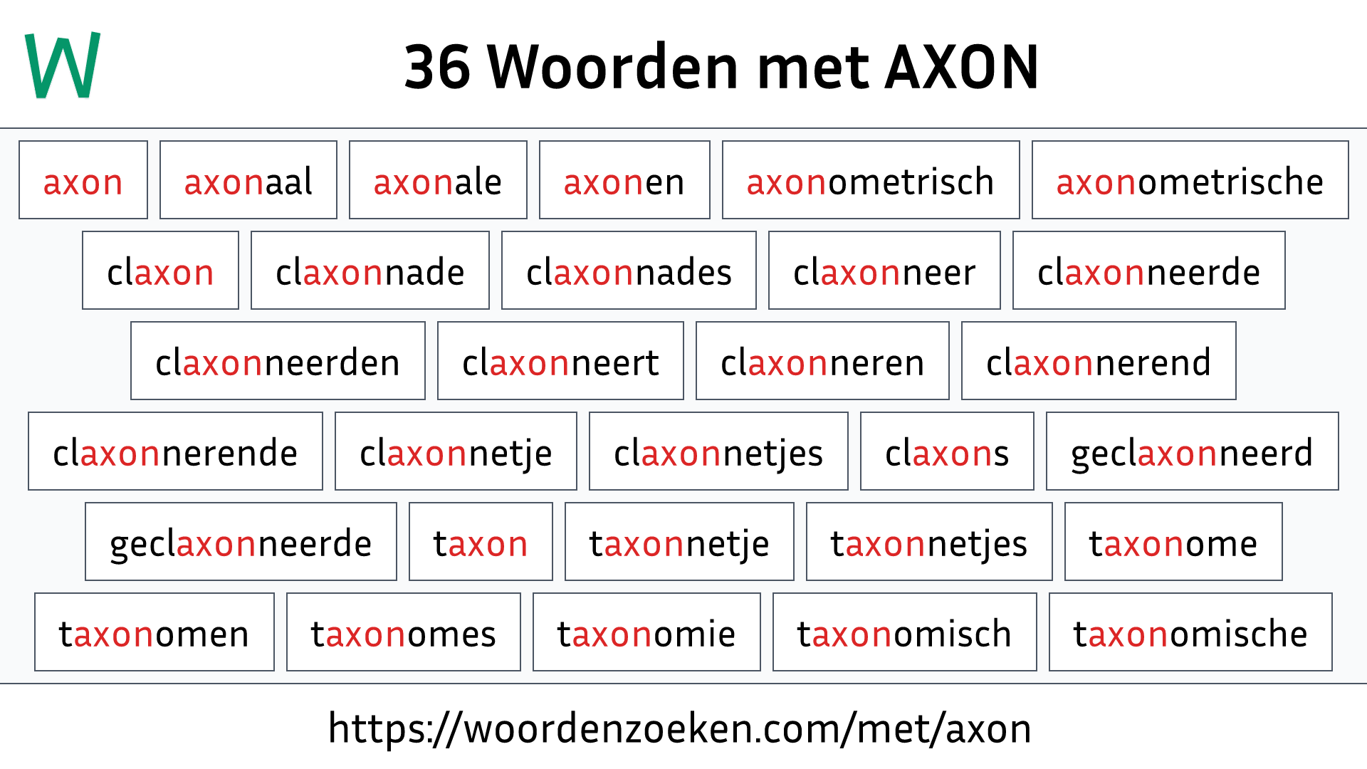 Woorden met AXON