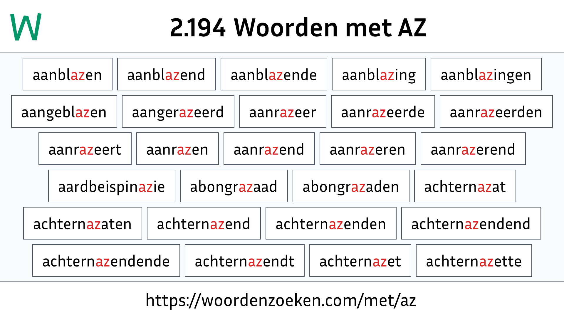 Woorden met AZ