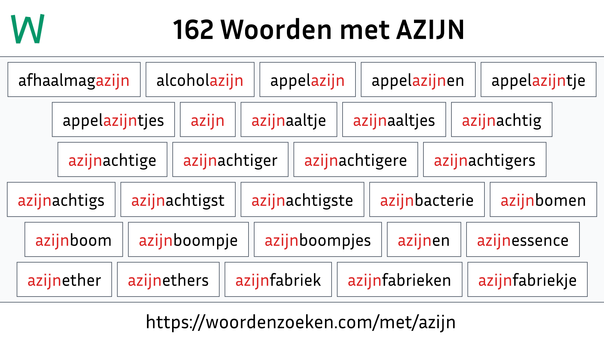 Woorden met AZIJN