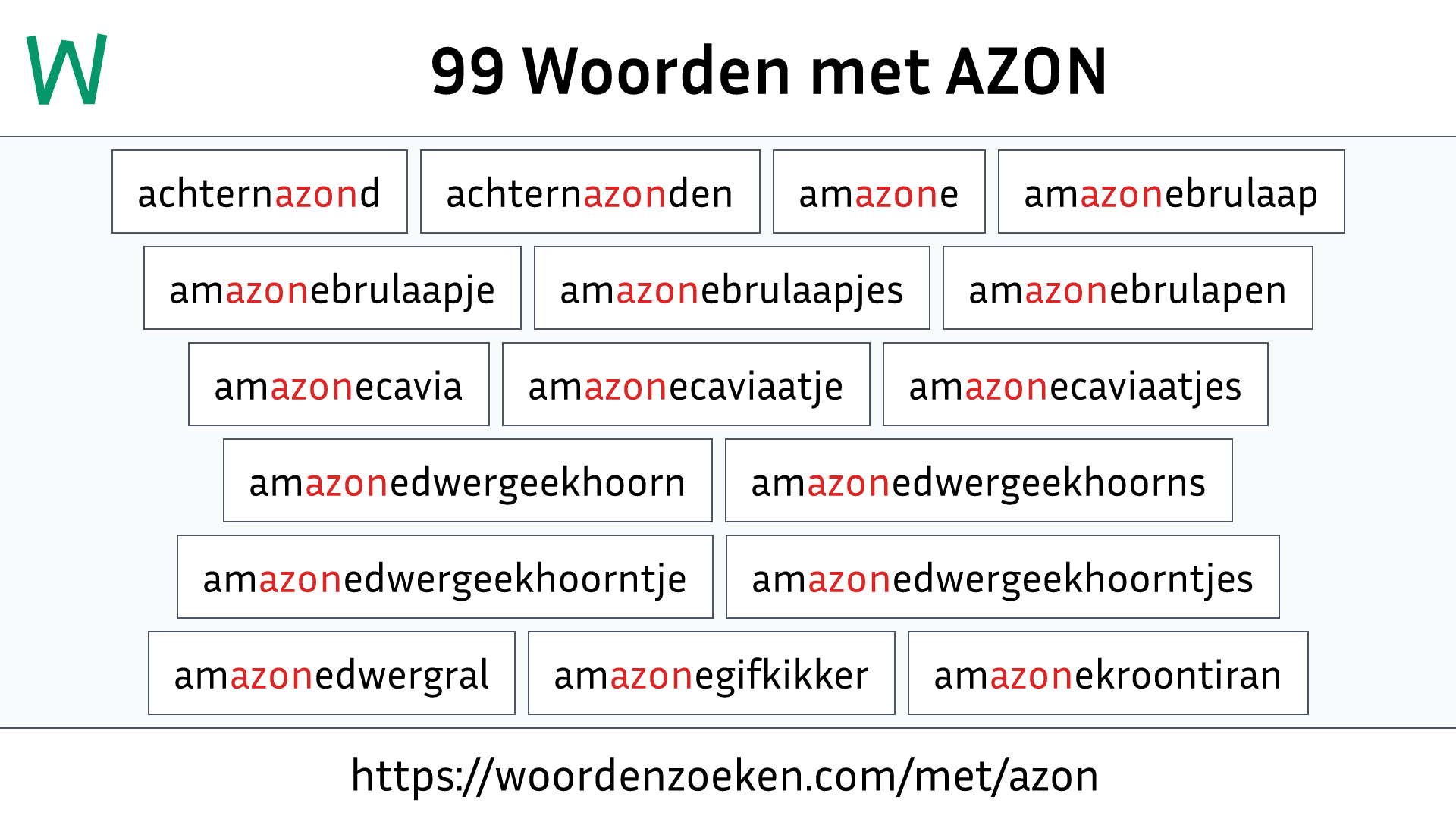 Woorden met AZON