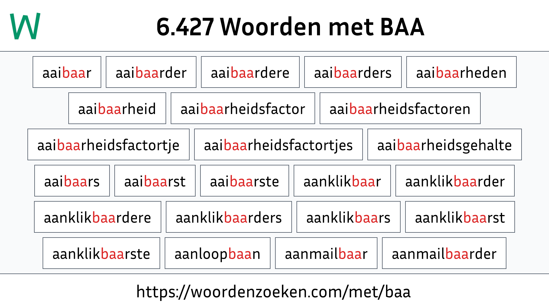 Woorden met BAA