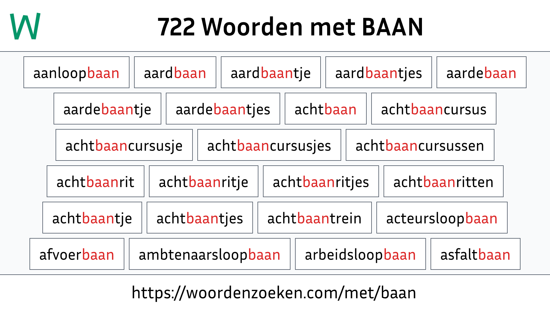 Woorden met BAAN