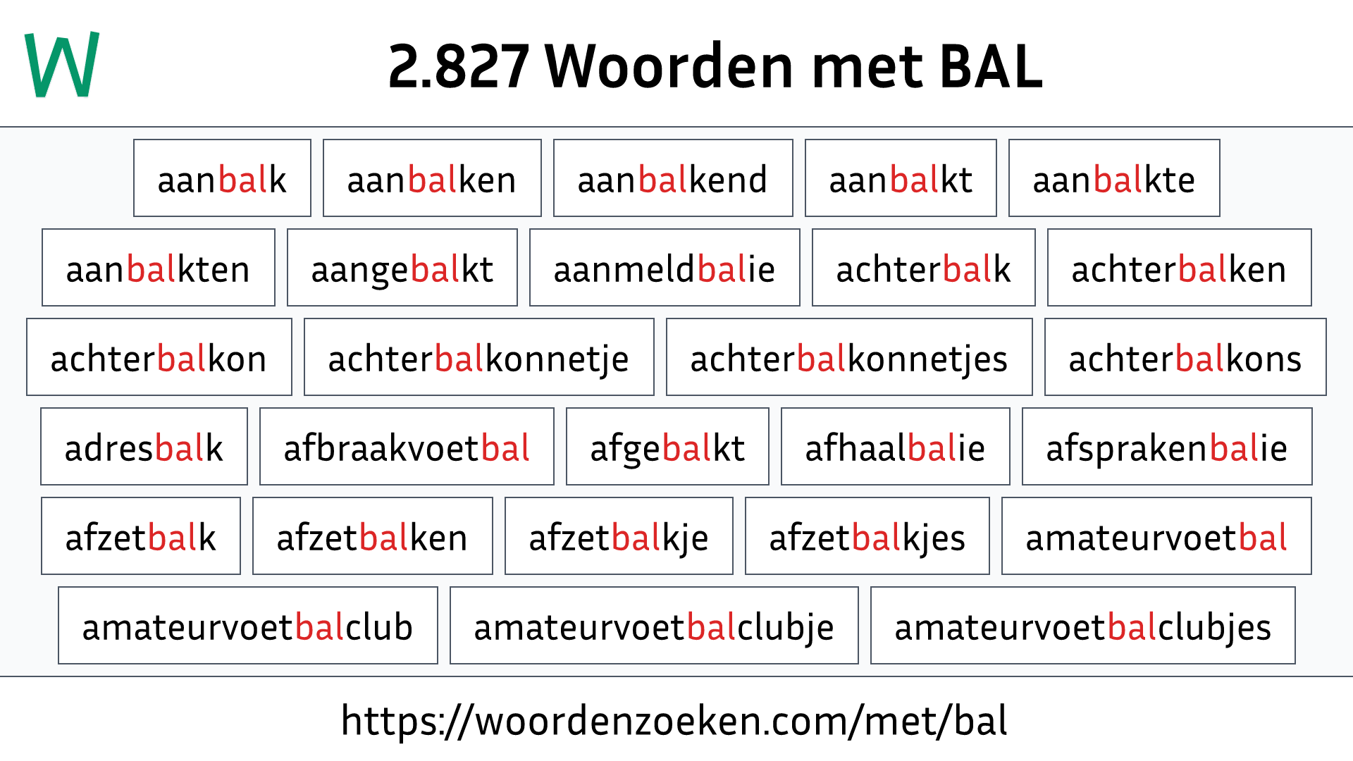 Woorden met BAL