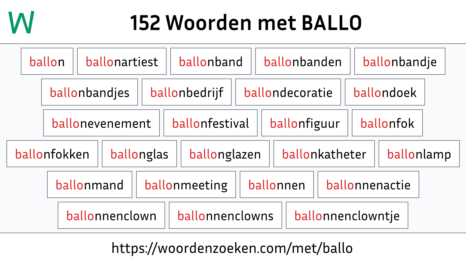 Woorden met BALLO