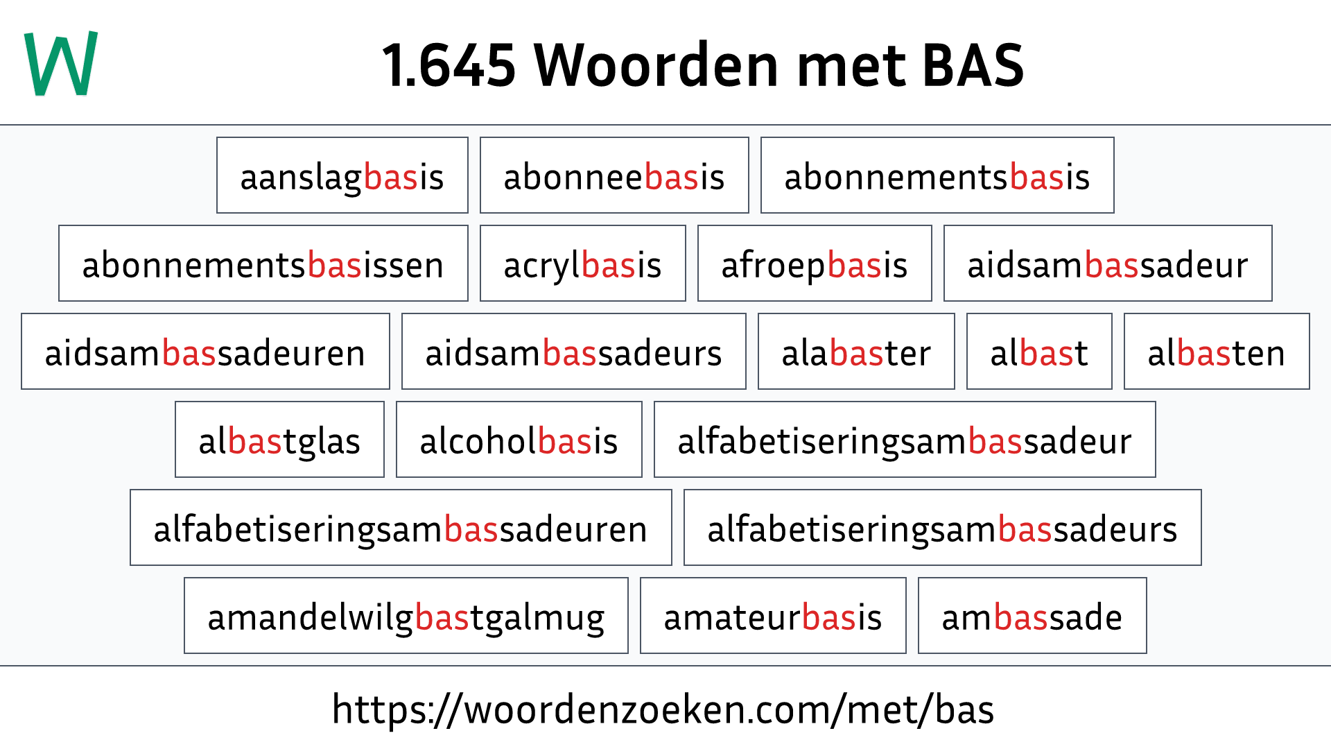 Woorden met BAS