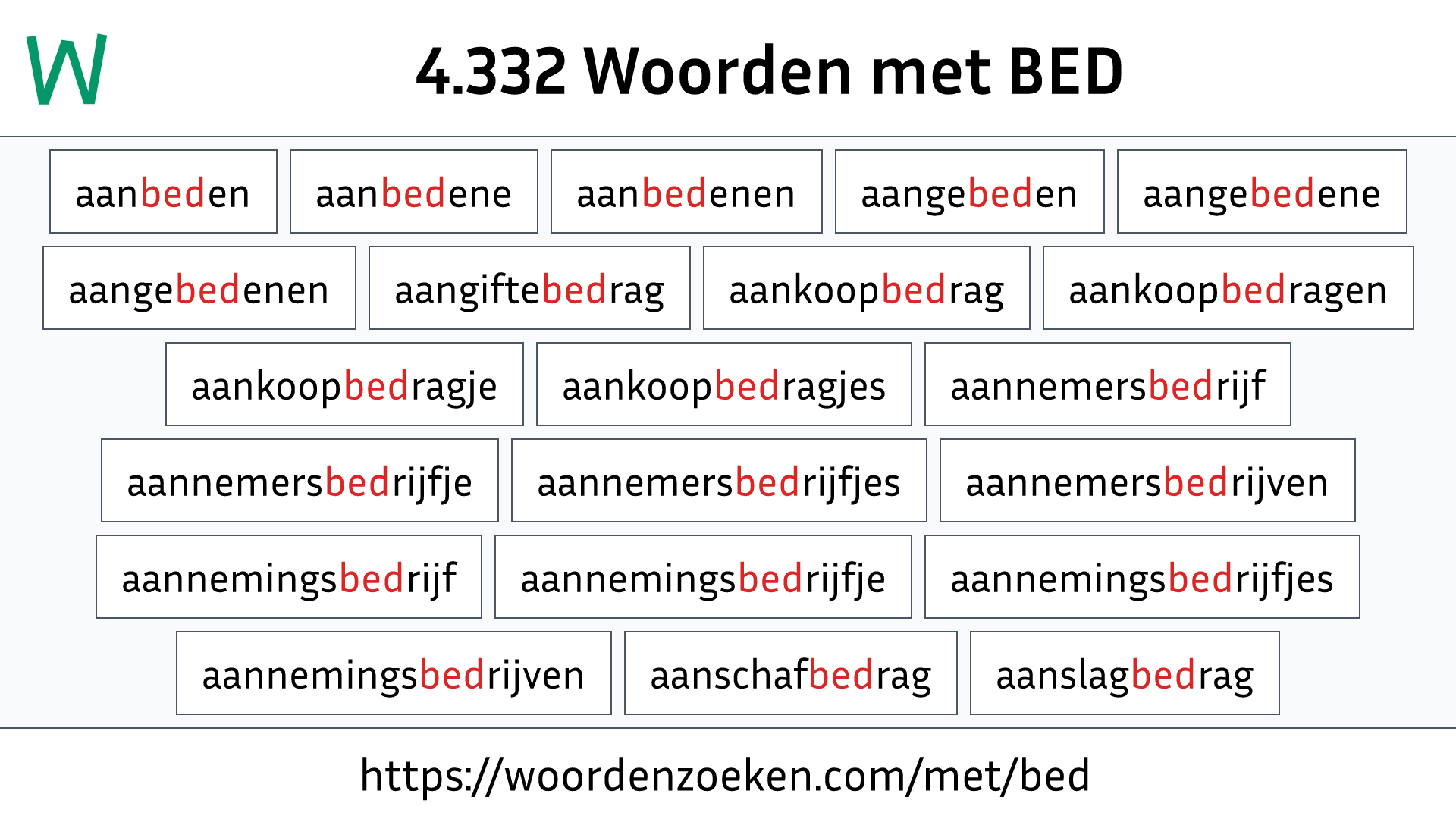 Woorden met BED