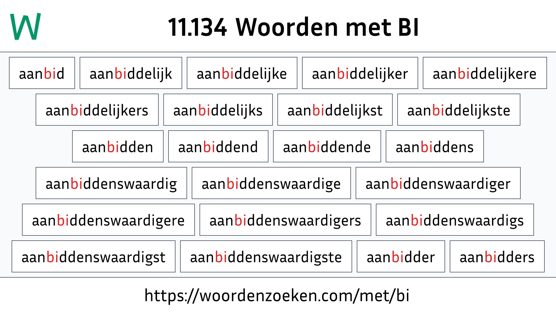Woorden met BI