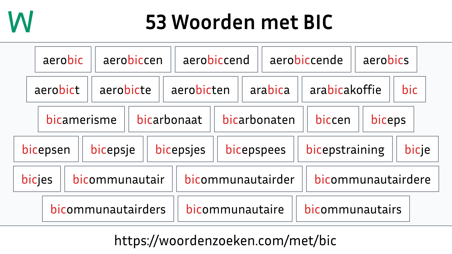 Woorden met BIC