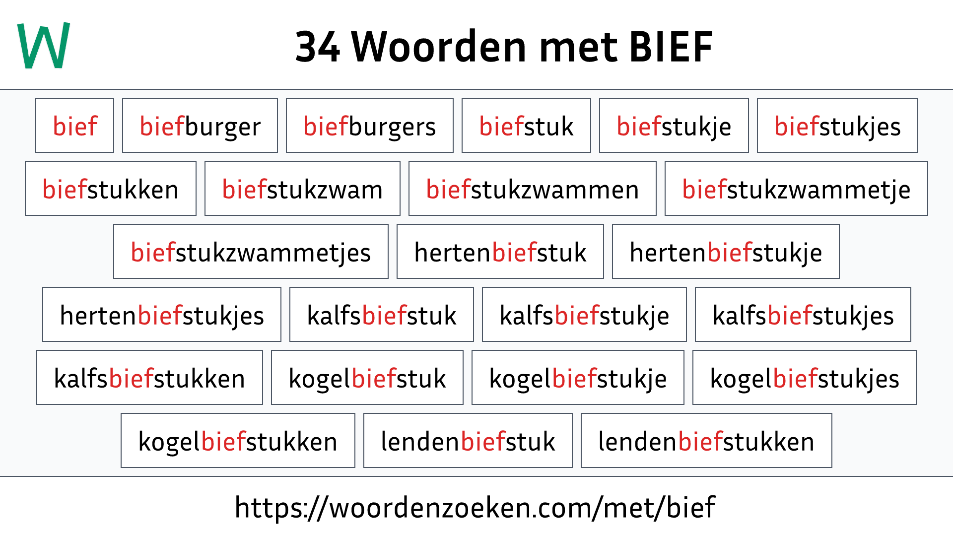 Woorden met BIEF