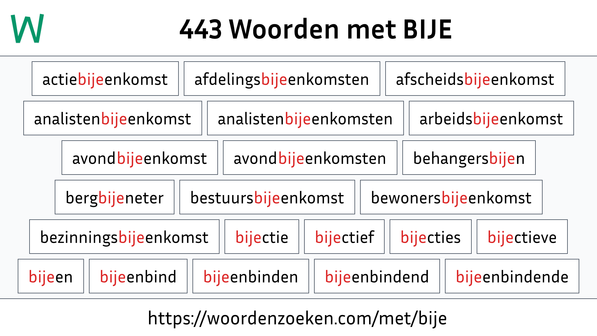 Woorden met BIJE