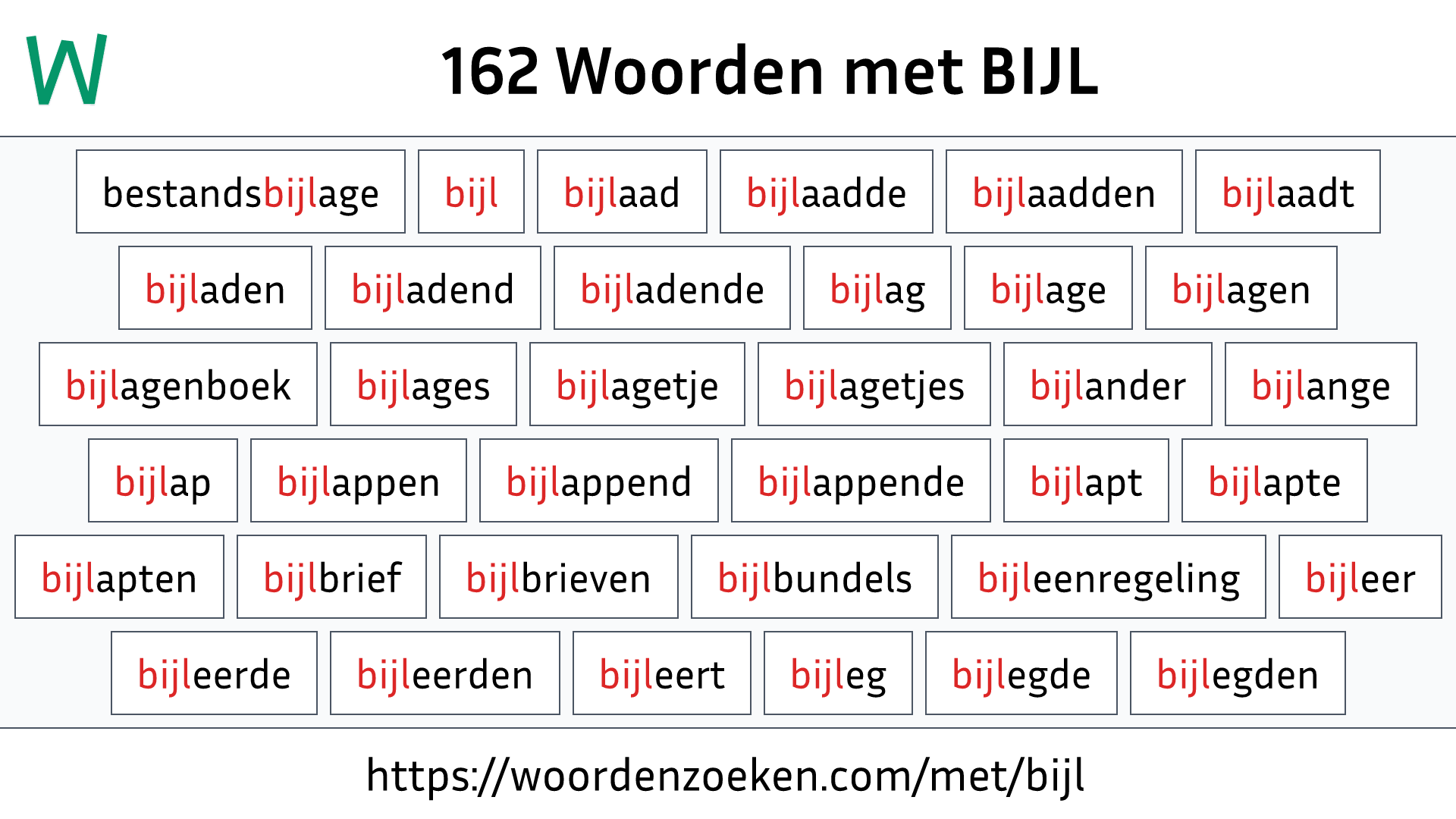 Woorden met BIJL