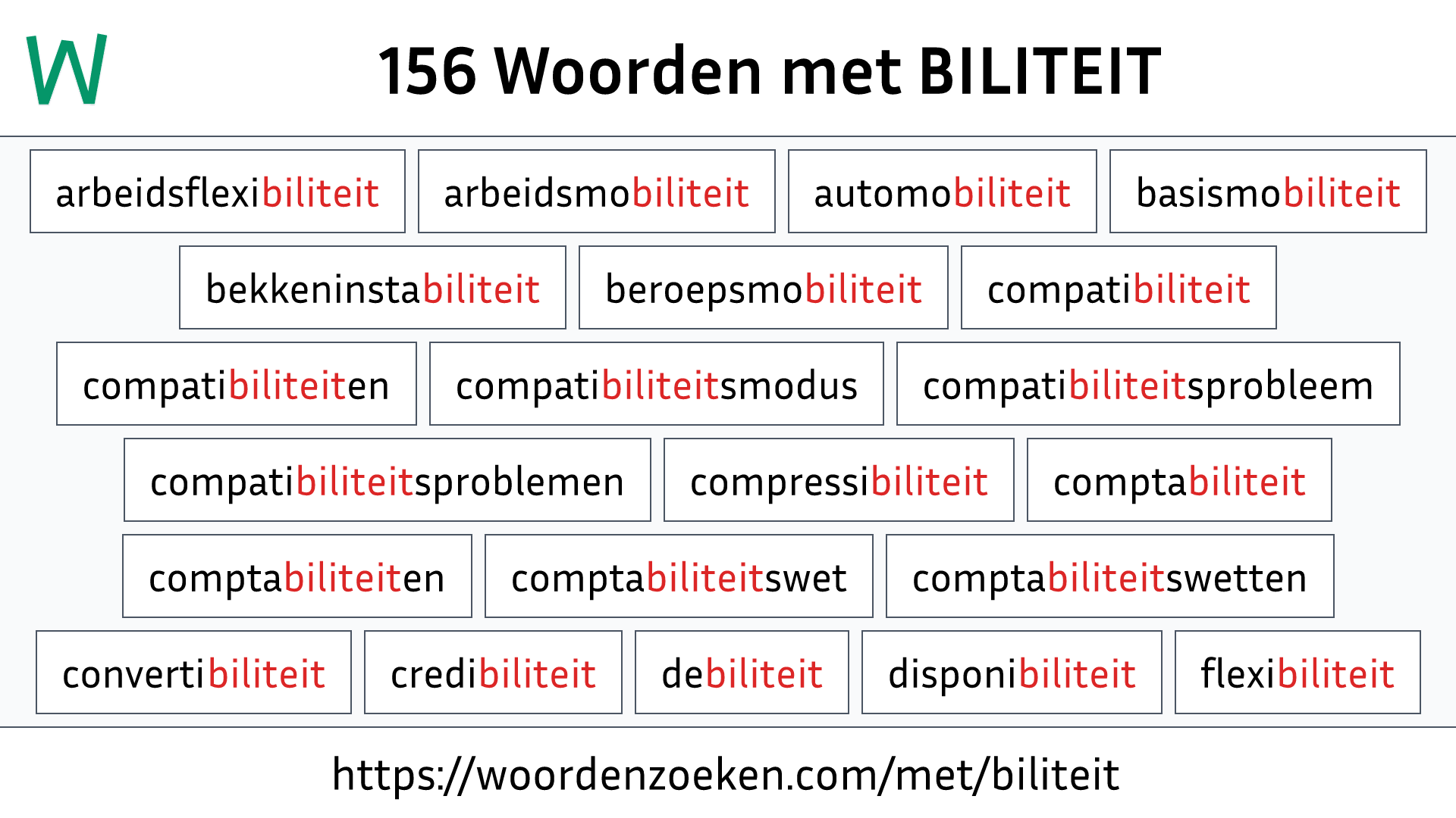 Woorden met BILITEIT