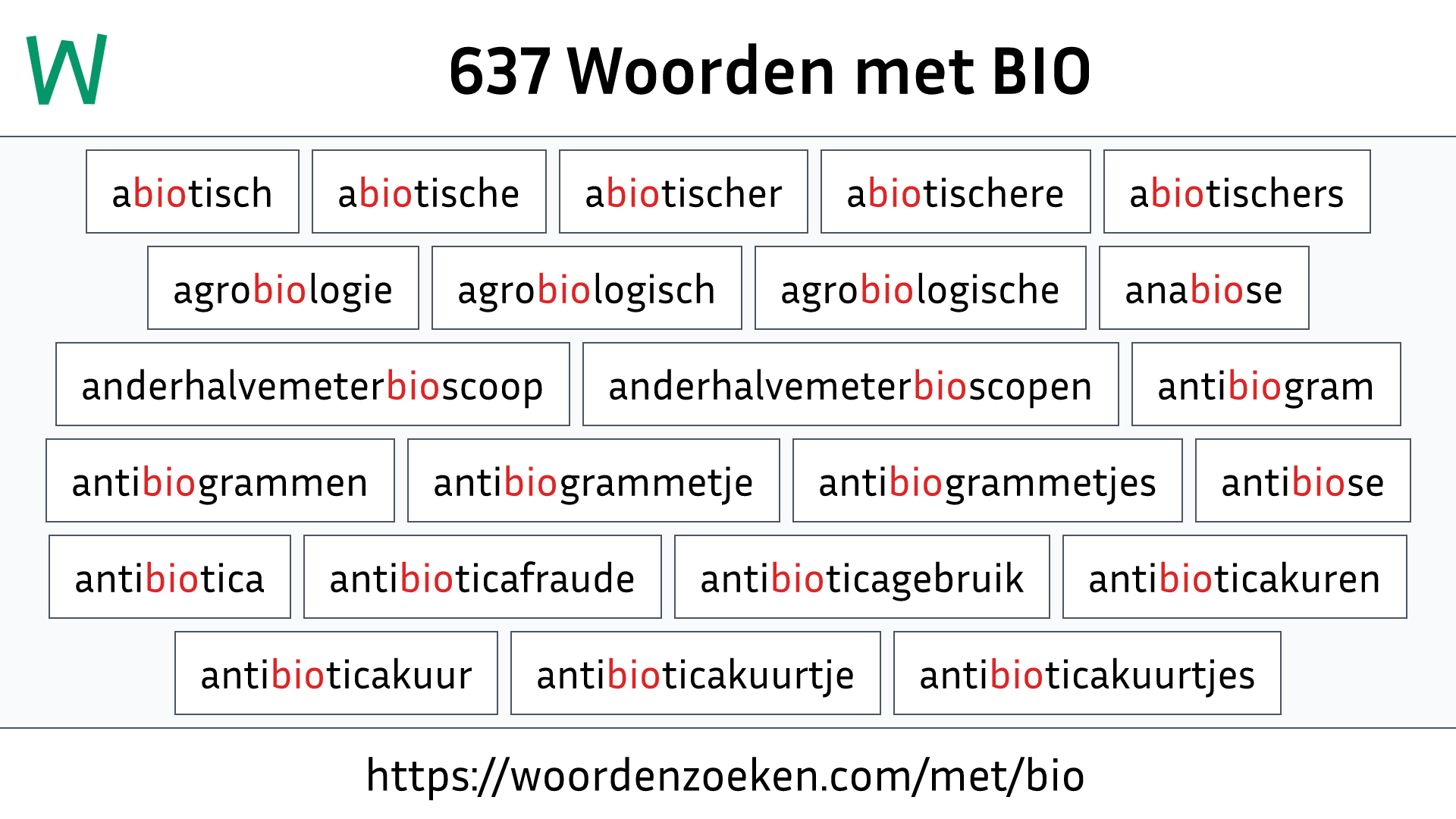 Woorden met BIO